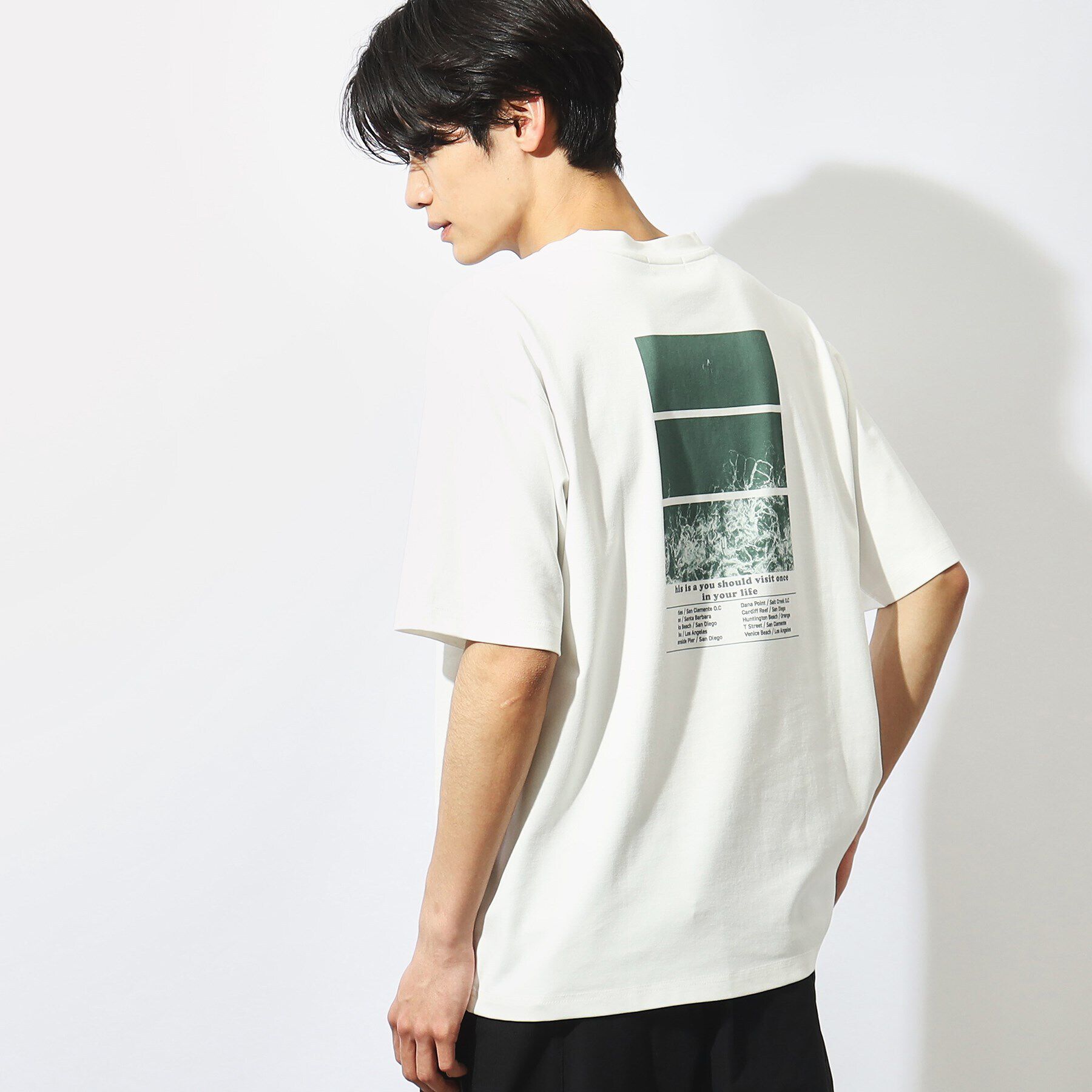 THE SHOP TK「【接触冷感】FRESH NATURE ポンチフォトTシャツ」|Tシャツ・カットソー|オフホワイト(103