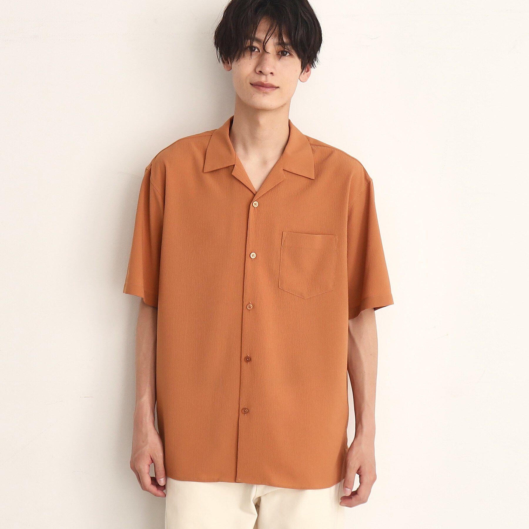 THE SHOP TK「楊柳オープンカラー半袖シャツ」|シャツ・ブラウス|