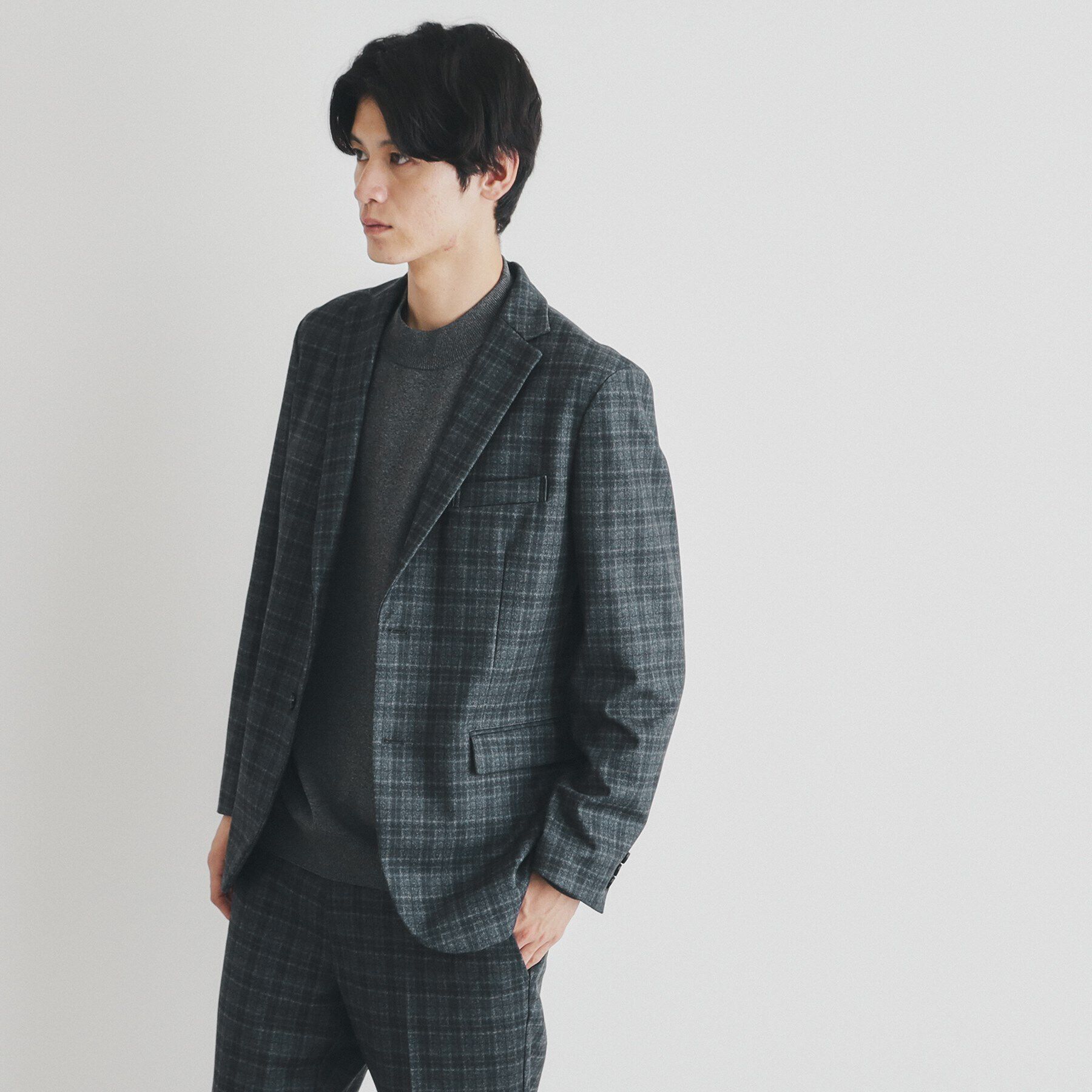 THE SHOP TK「起毛TRジャージジャケット　【セットアップ可/ビジネス対応/ストレッチ】」|テーラードジャケット|