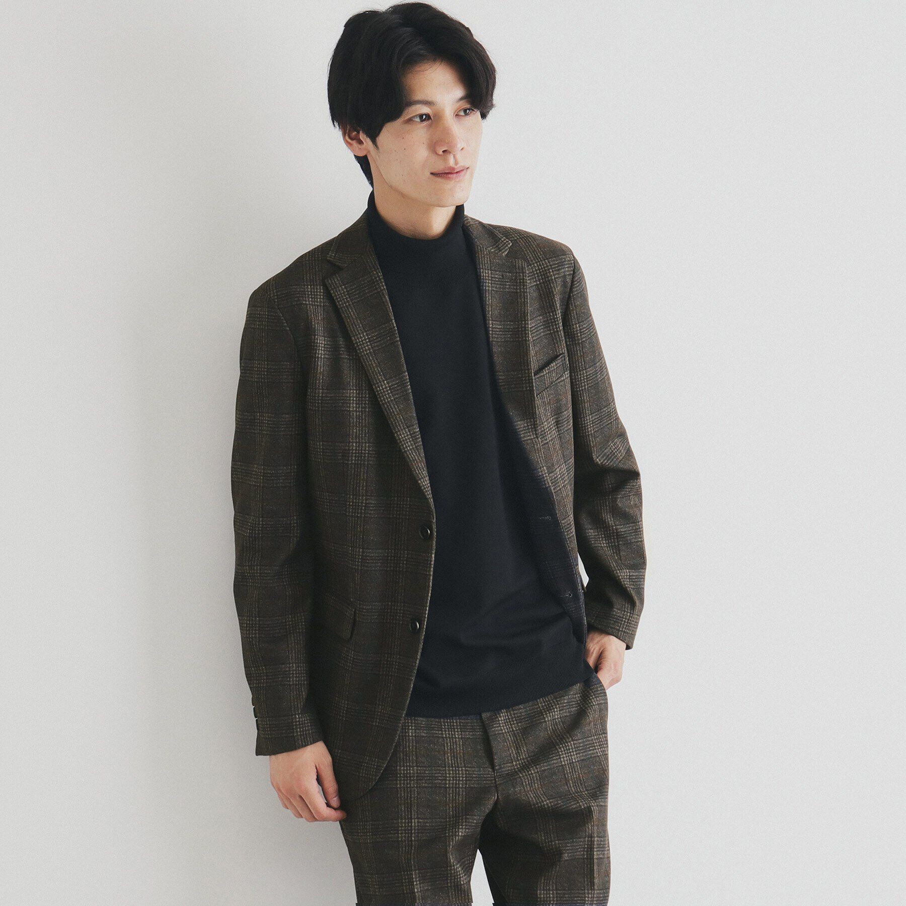 THE SHOP TK「起毛TRジャージジャケット　【セットアップ可/ビジネス対応/ストレッチ】」|テーラードジャケット|ブラウン(243)