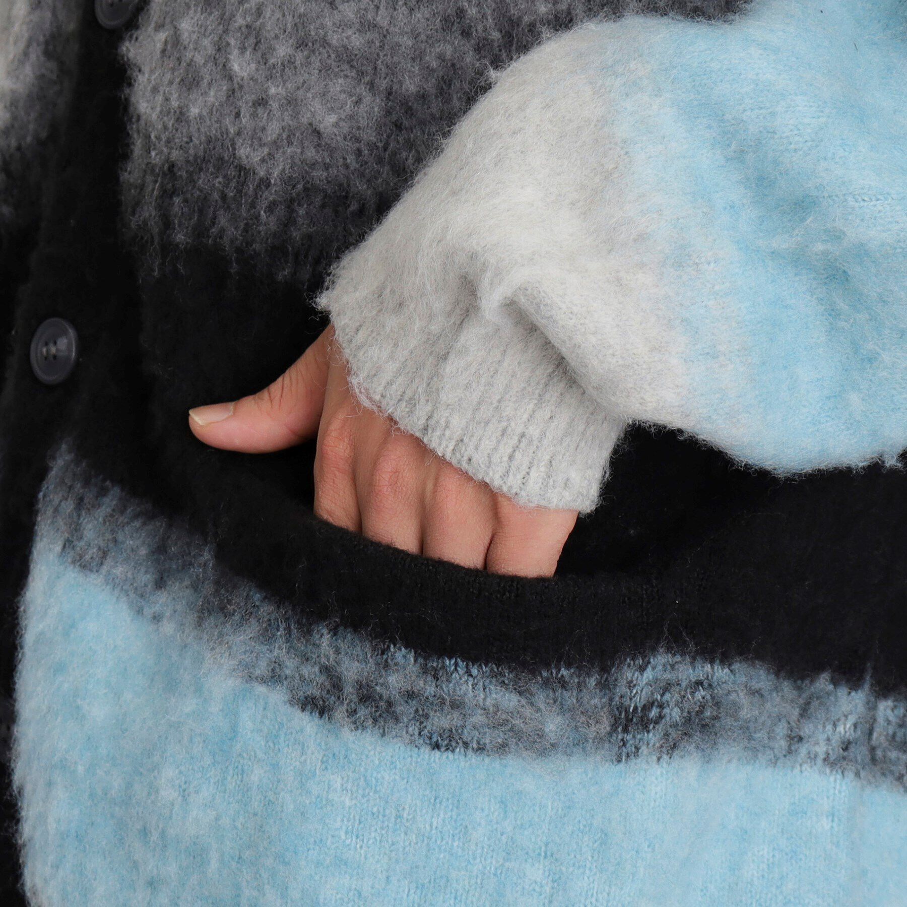 THE SHOP TK「シャギーニットカーディガン ビッグシルエット」|カーディガン|