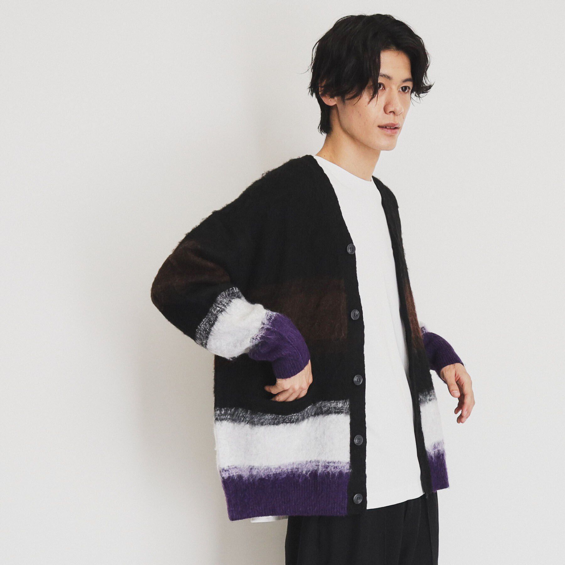 THE SHOP TK「シャギーニットカーディガン ビッグシルエット」|カーディガン|