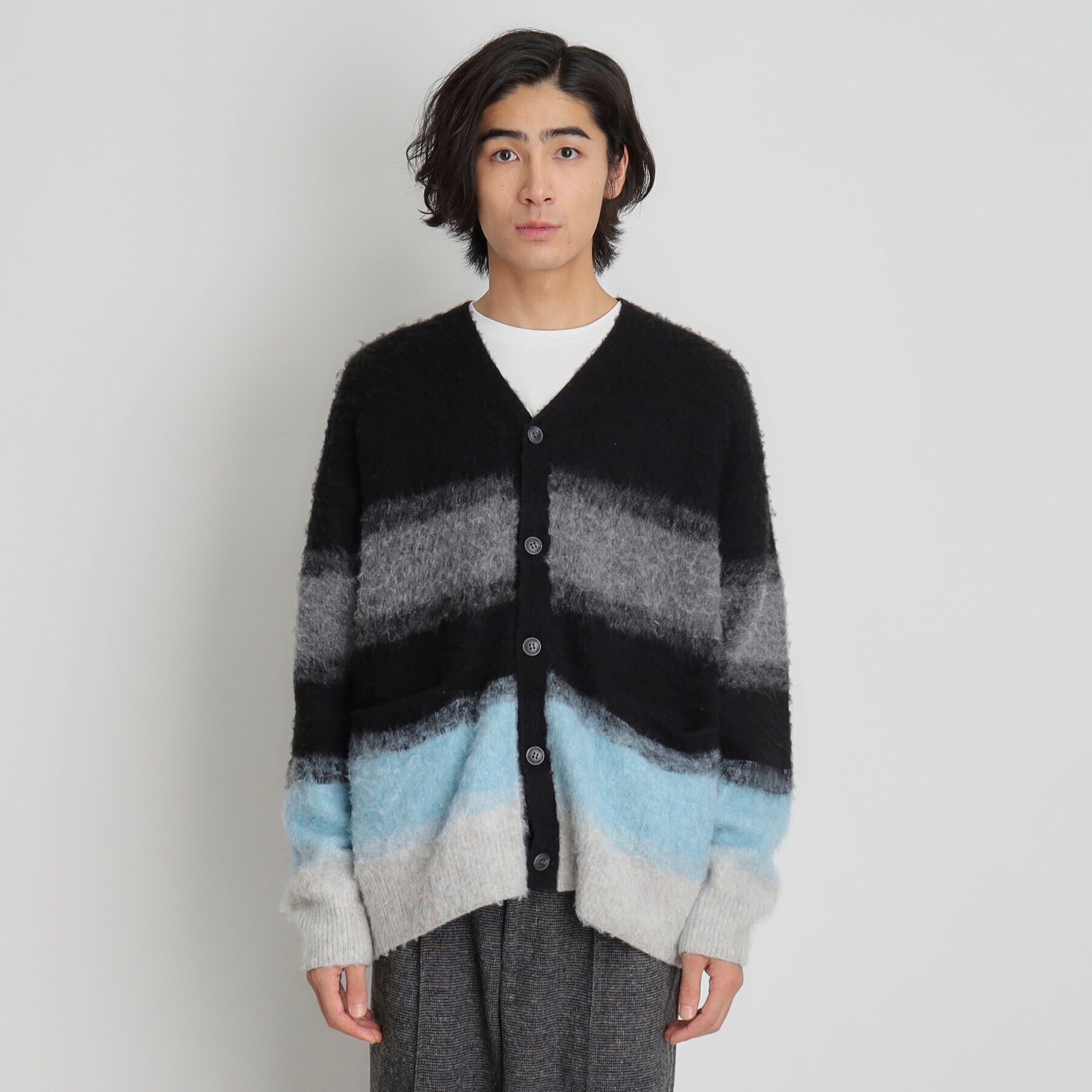 THE SHOP TK「シャギーニットカーディガン ビッグシルエット」|カーディガン|