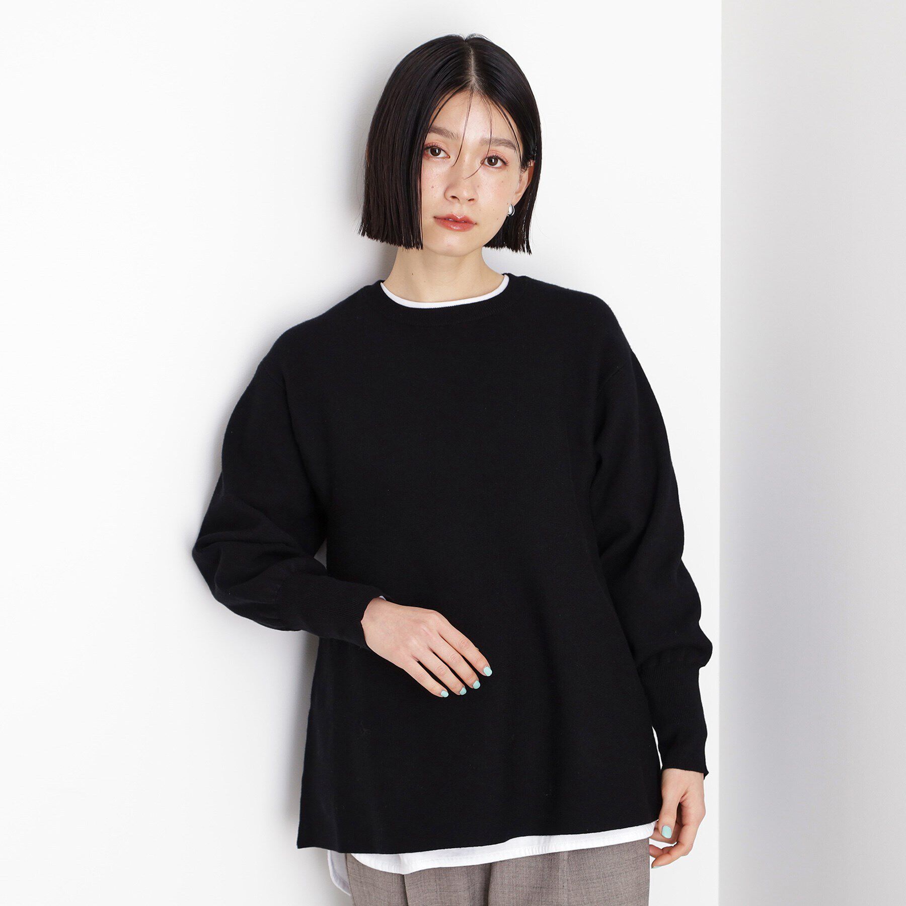 THE SHOP TK「【体形カバー】総針ペプラムニット/洗える」|ニット・セーター|