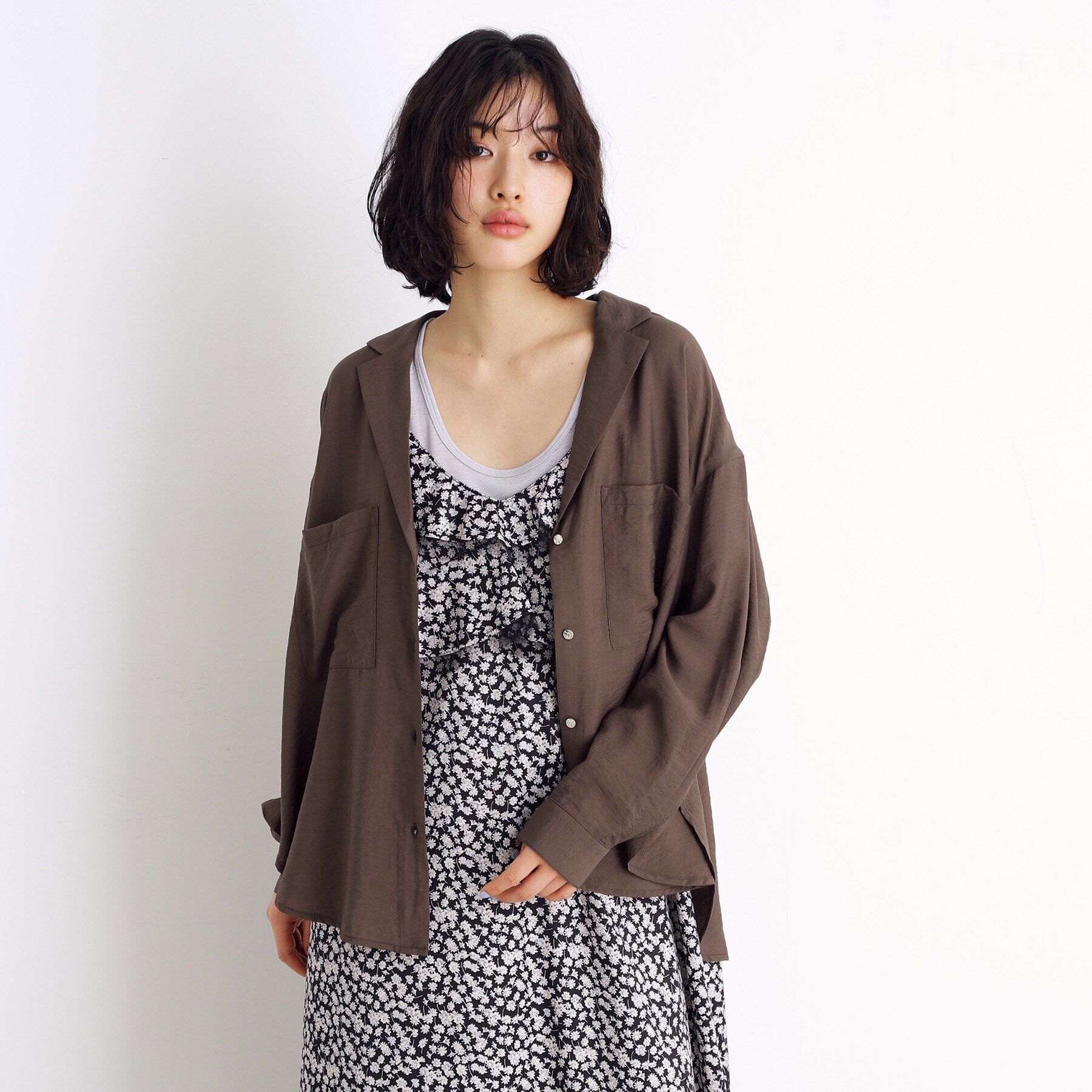 THE SHOP TK「テーラードカラーシャツ【洗える】」|シャツ・ブラウス|ブラウン(043)