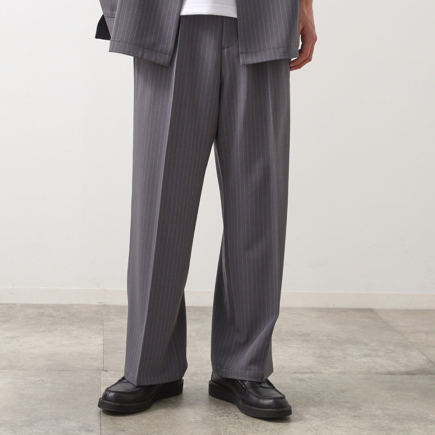 THE SHOP TK「タックワイドスラックス【セットアップ可/洗濯機OK】」|その他|グレー(312)