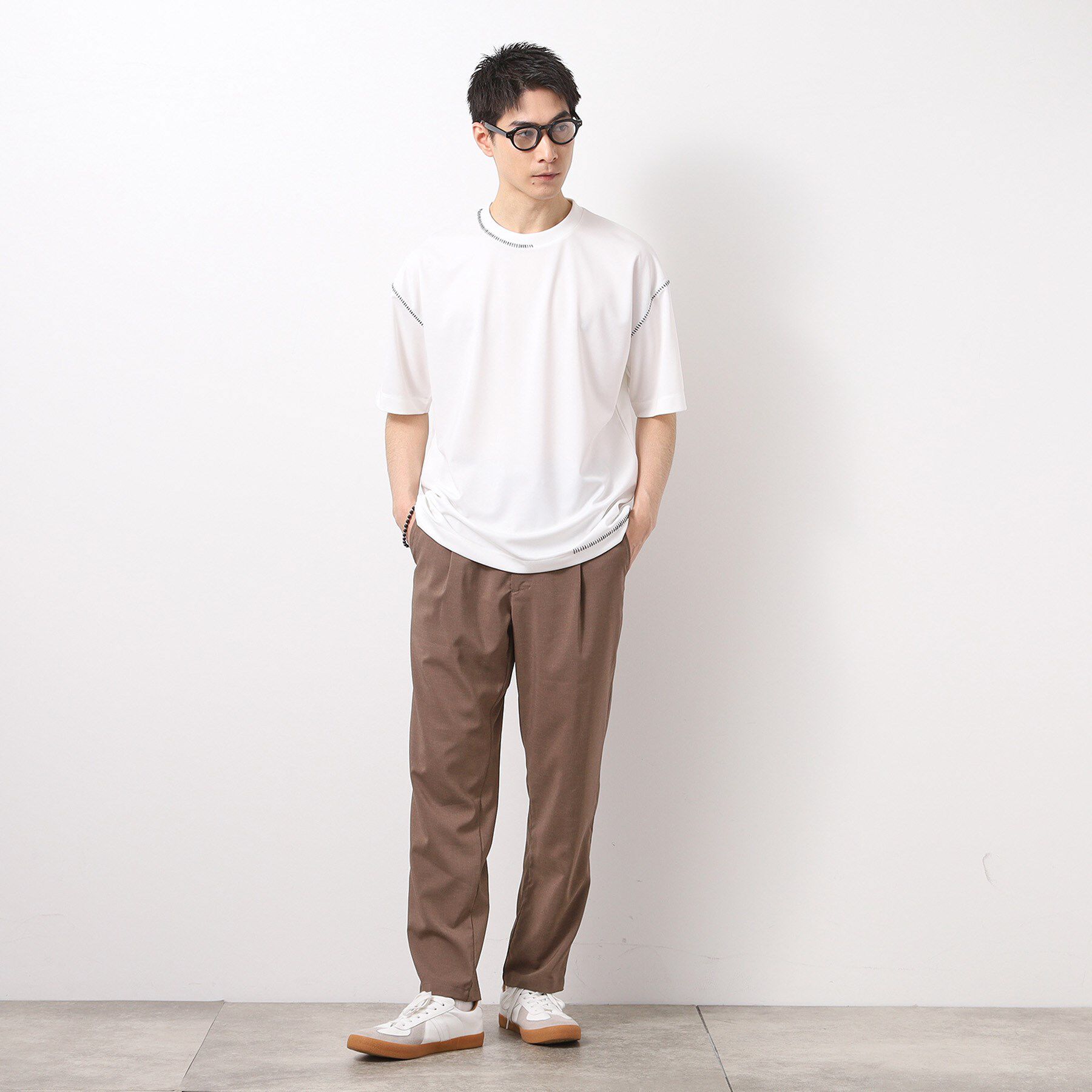 THE SHOP TK「ブランケットステッチ半袖Tシャツ」|Tシャツ・カットソー|