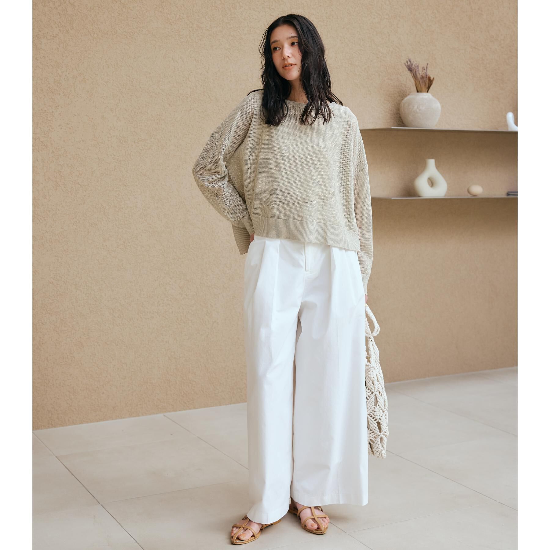 THE SHOP TK「ラメメッシュニット」|ニット・セーター|