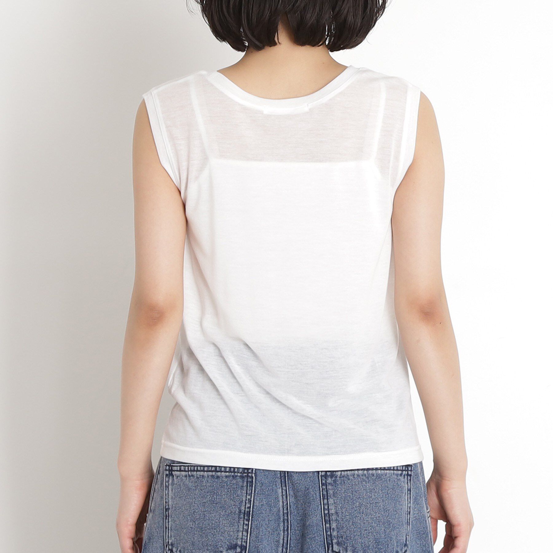 THE SHOP TK「シアーカーデ＆タンクトップ【セットアイテム/洗える】」|カーディガン|