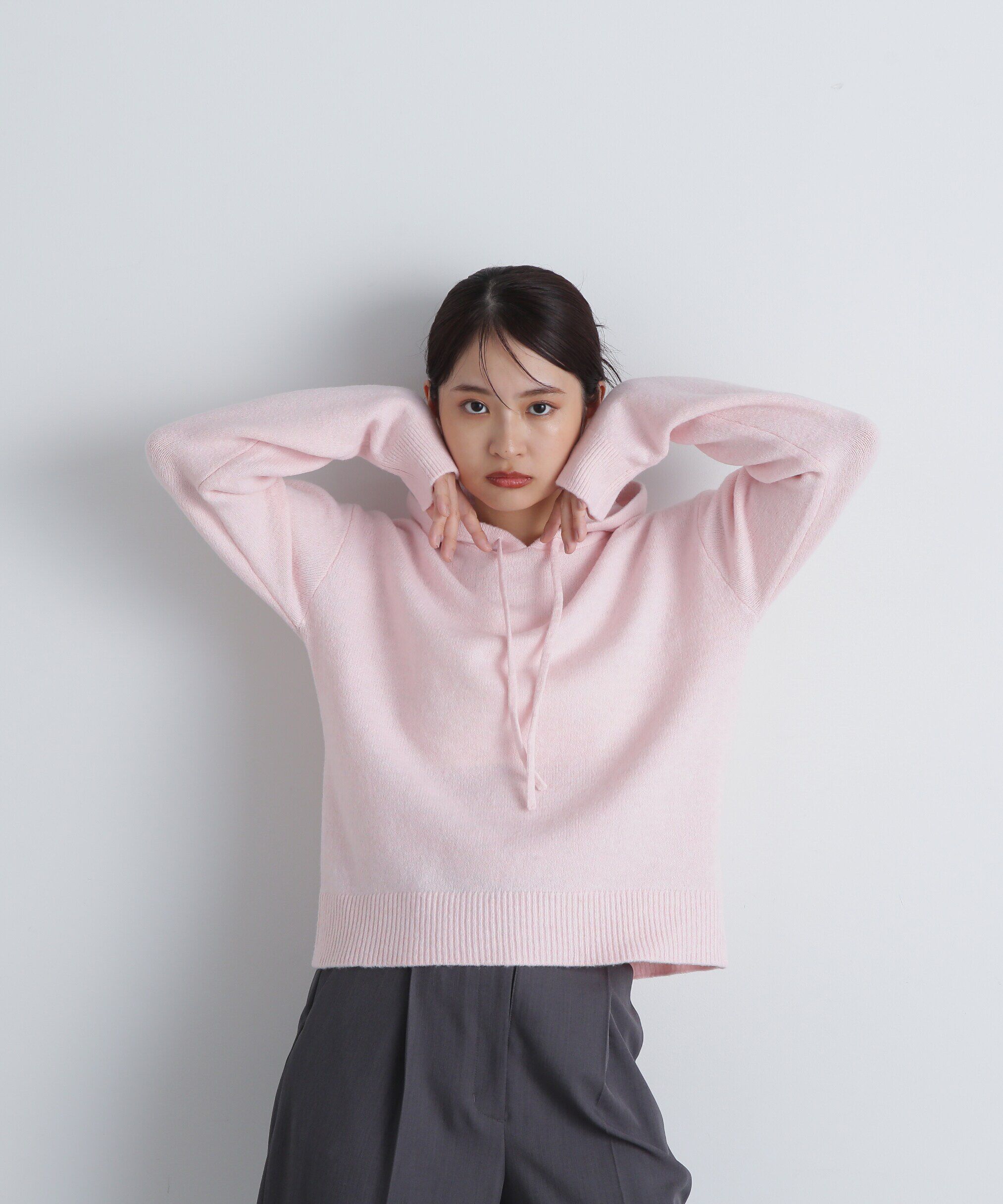  「ニットパーカー」|ニット・セーター|ピンク