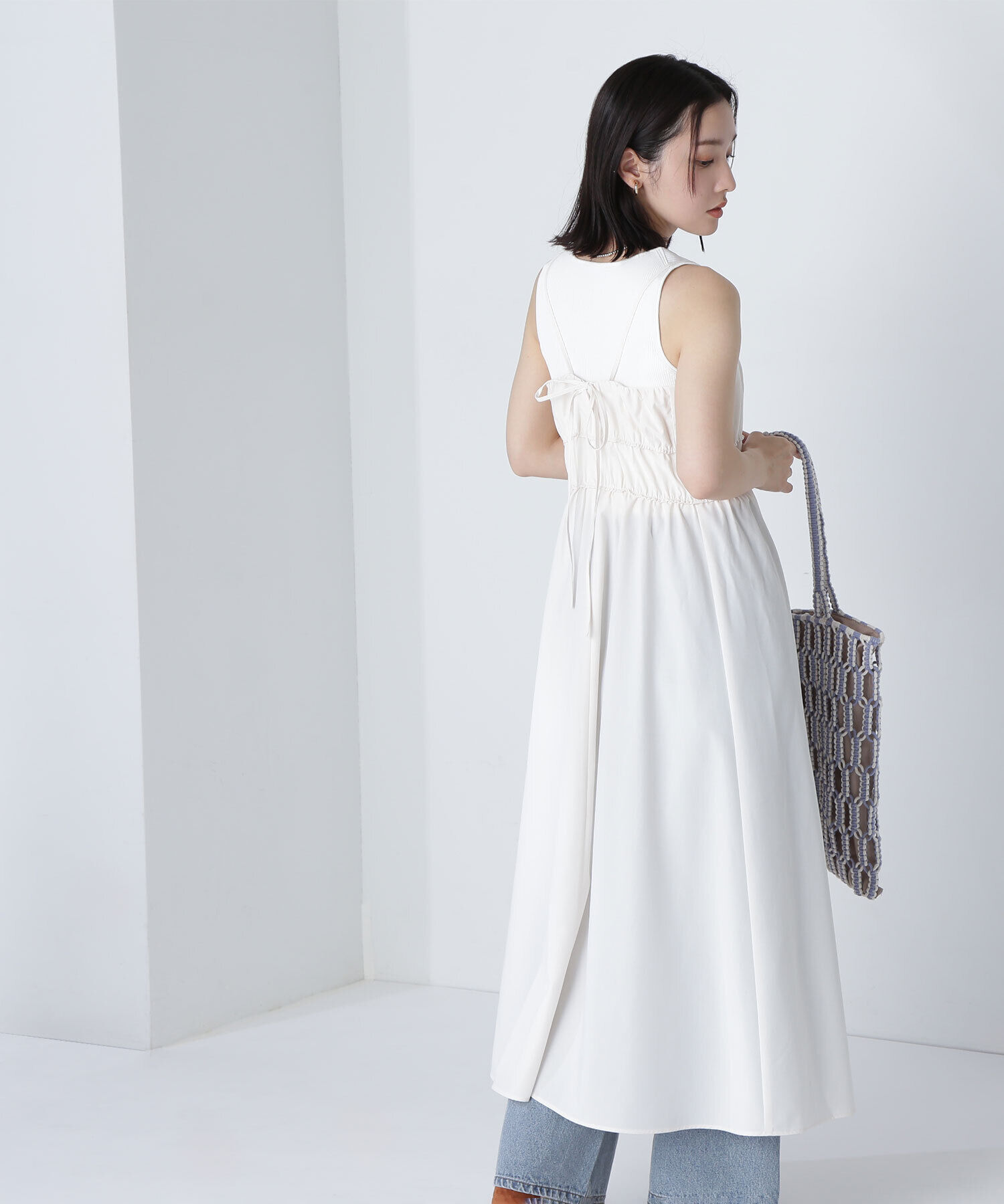  「ギャザーデザインキャミワンピース」|ワンピース|オフ1