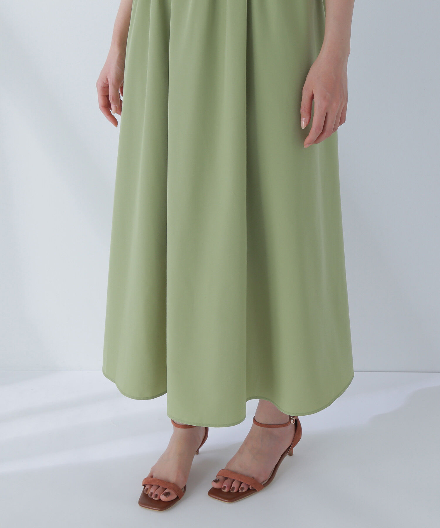  「ギャザーデザインキャミワンピース」|ワンピース|