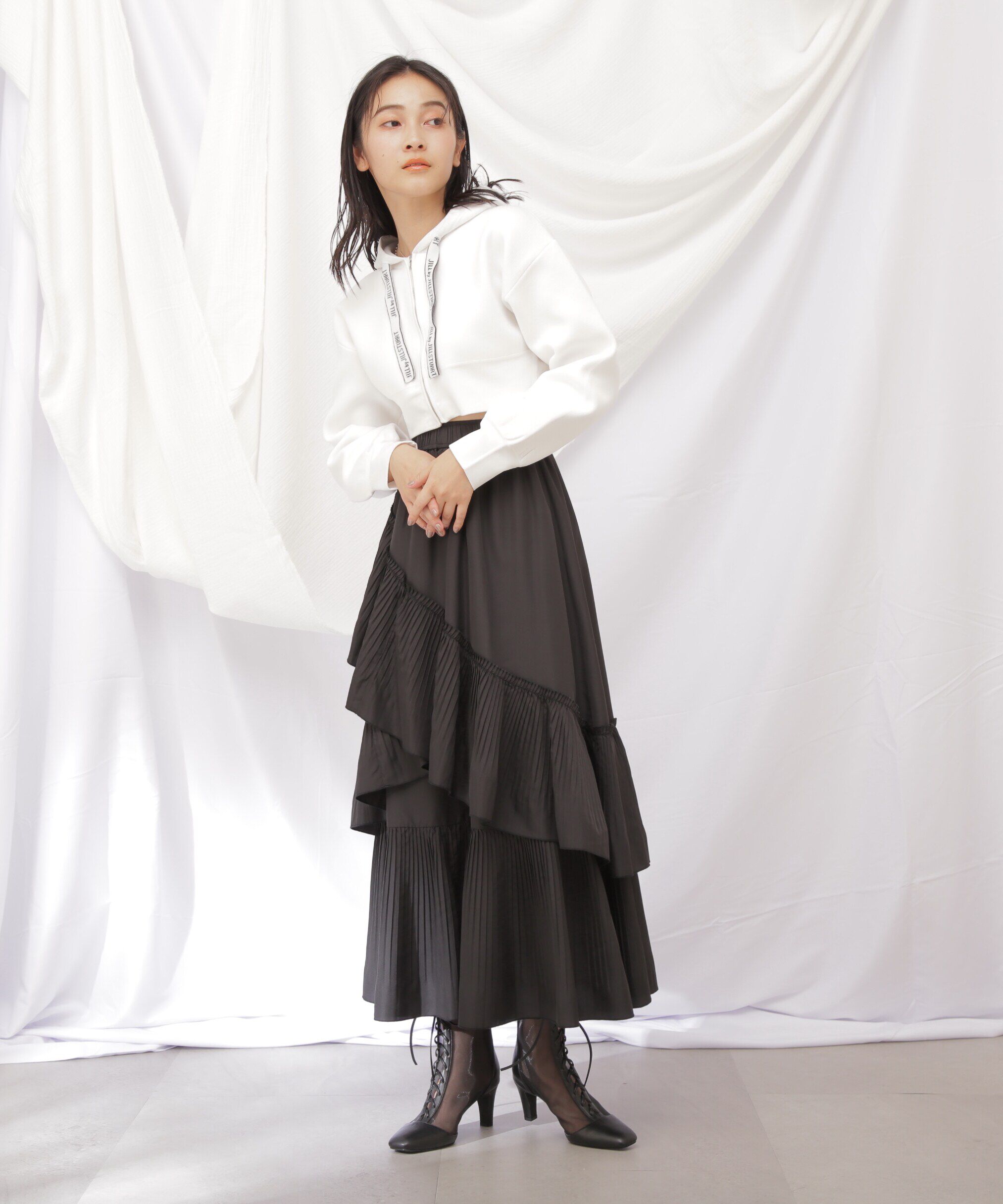  「◇ボリュームデザインプリーツティアードスカート」|スカート|