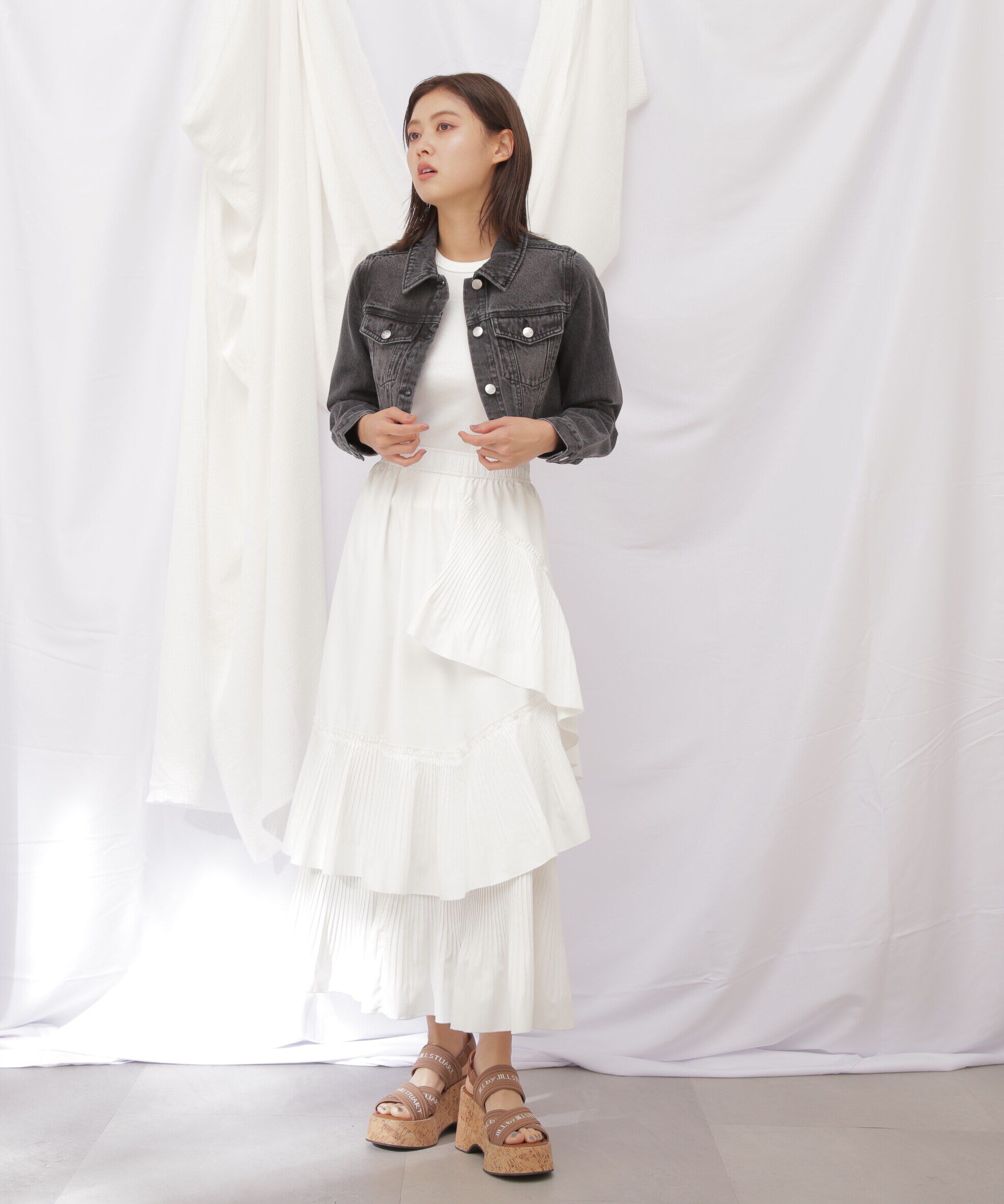  「◇ボリュームデザインプリーツティアードスカート」|スカート|