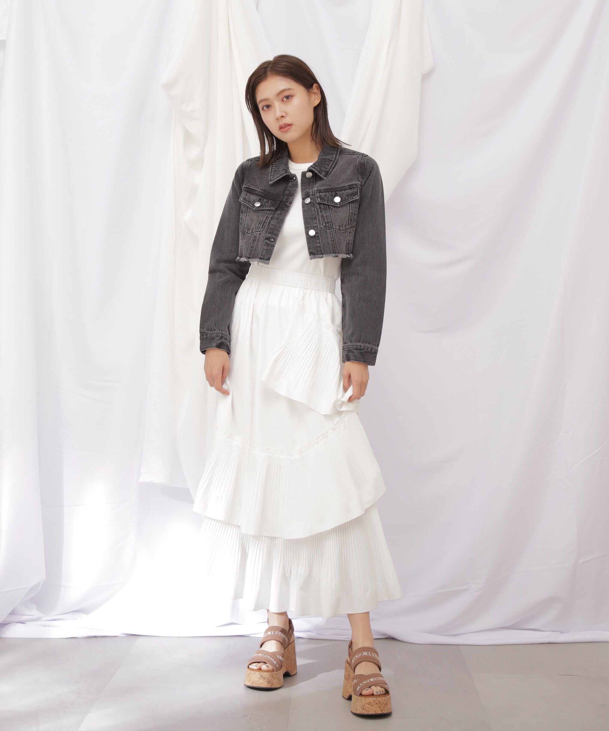  「◇ボリュームデザインプリーツティアードスカート」|スカート|