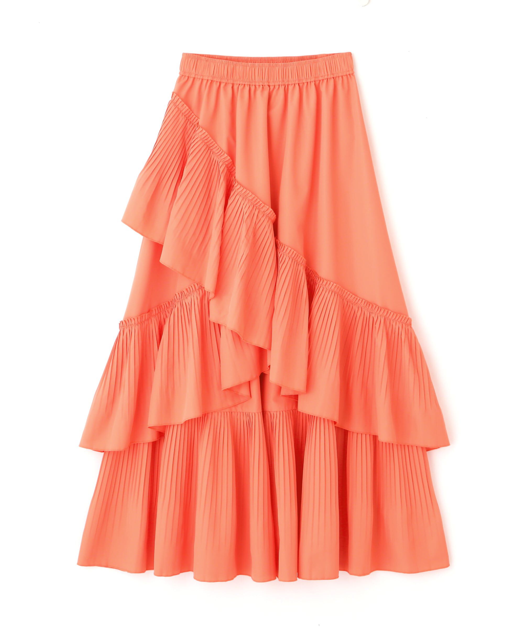  「◇ボリュームデザインプリーツティアードスカート」|スカート|