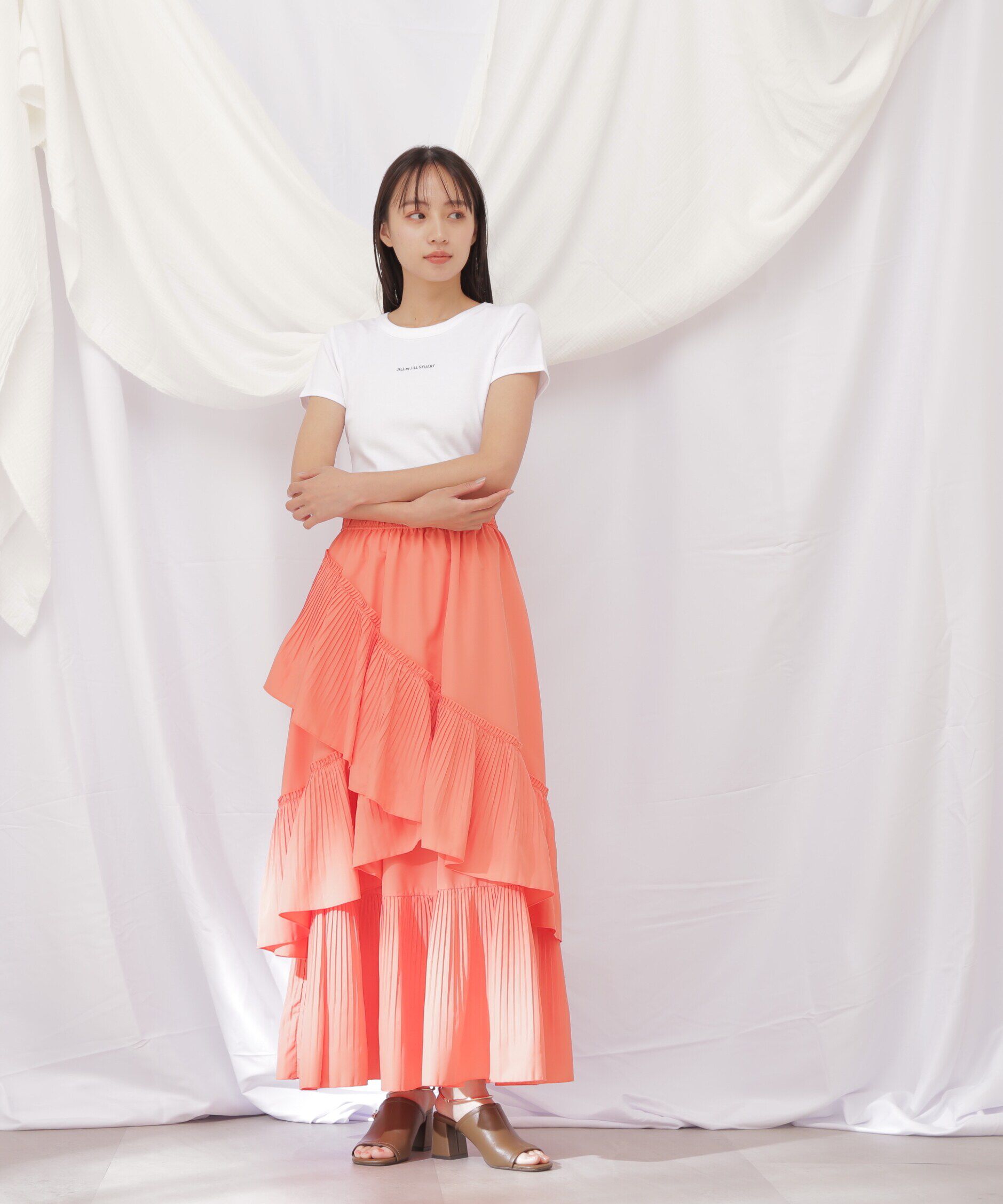  「◇ボリュームデザインプリーツティアードスカート」|スカート|