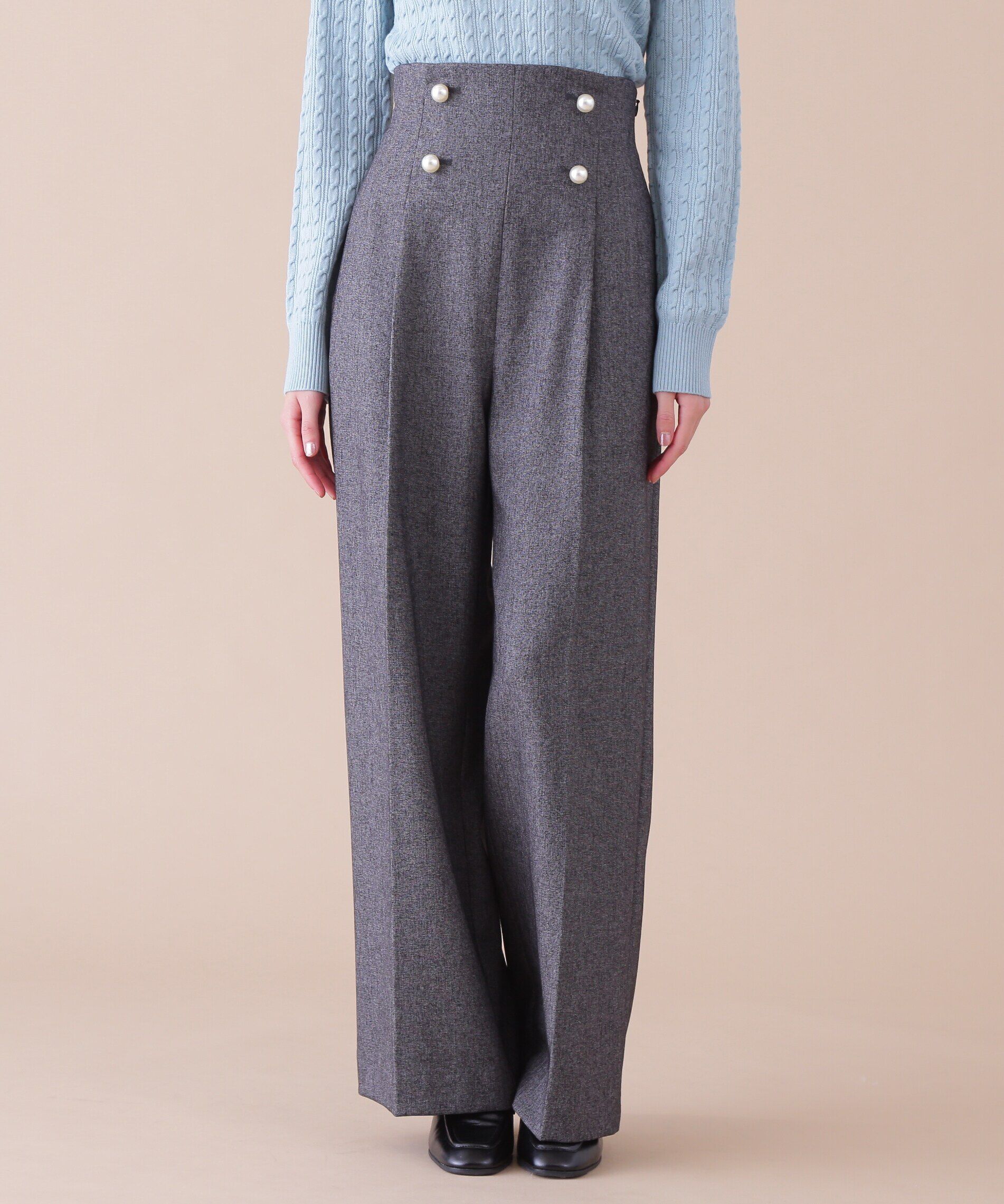  「パールボタンワイドパンツ」|その他|ブラックミッ 1