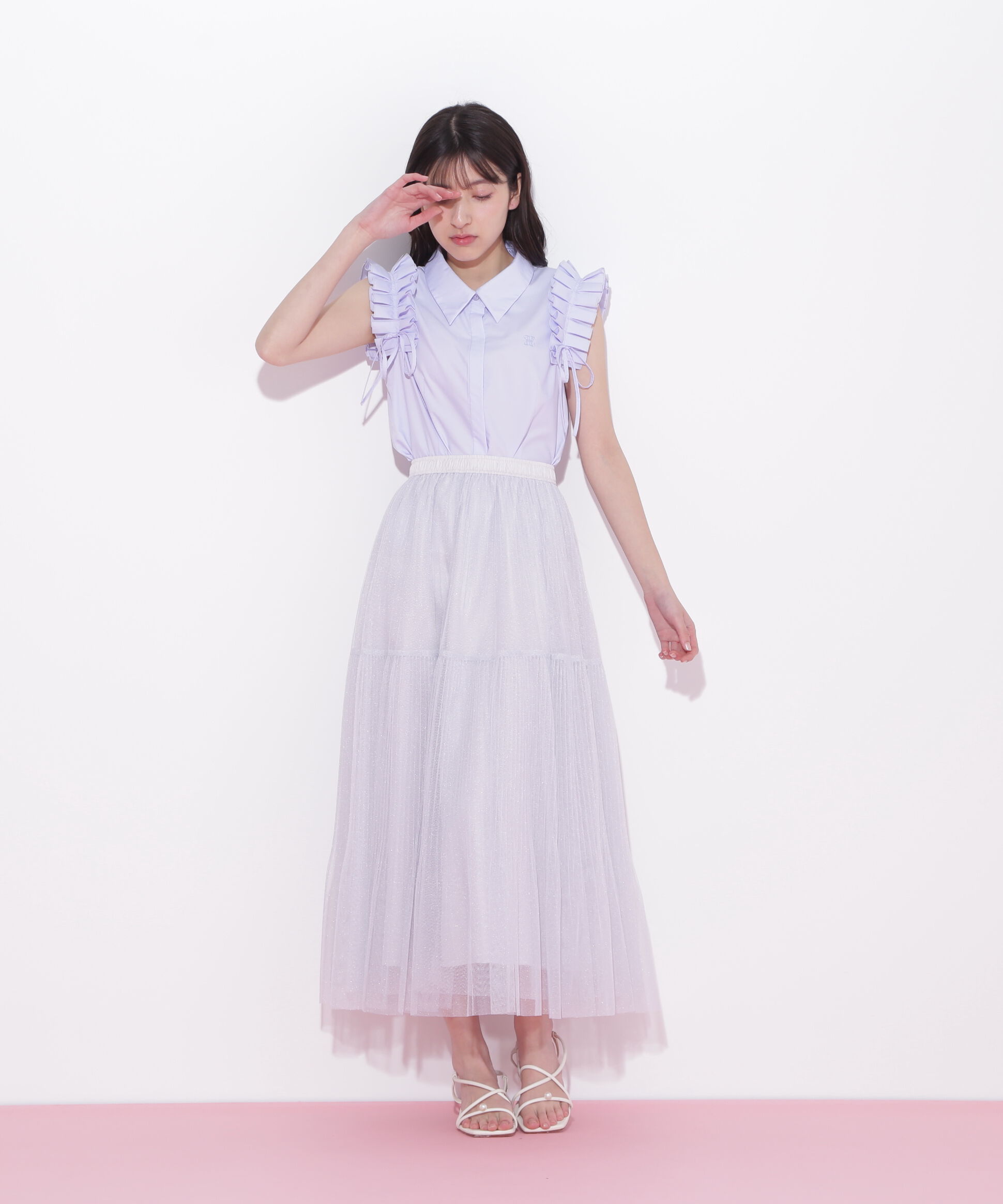  「ボリュームティアードチュールスカート」|スカート|