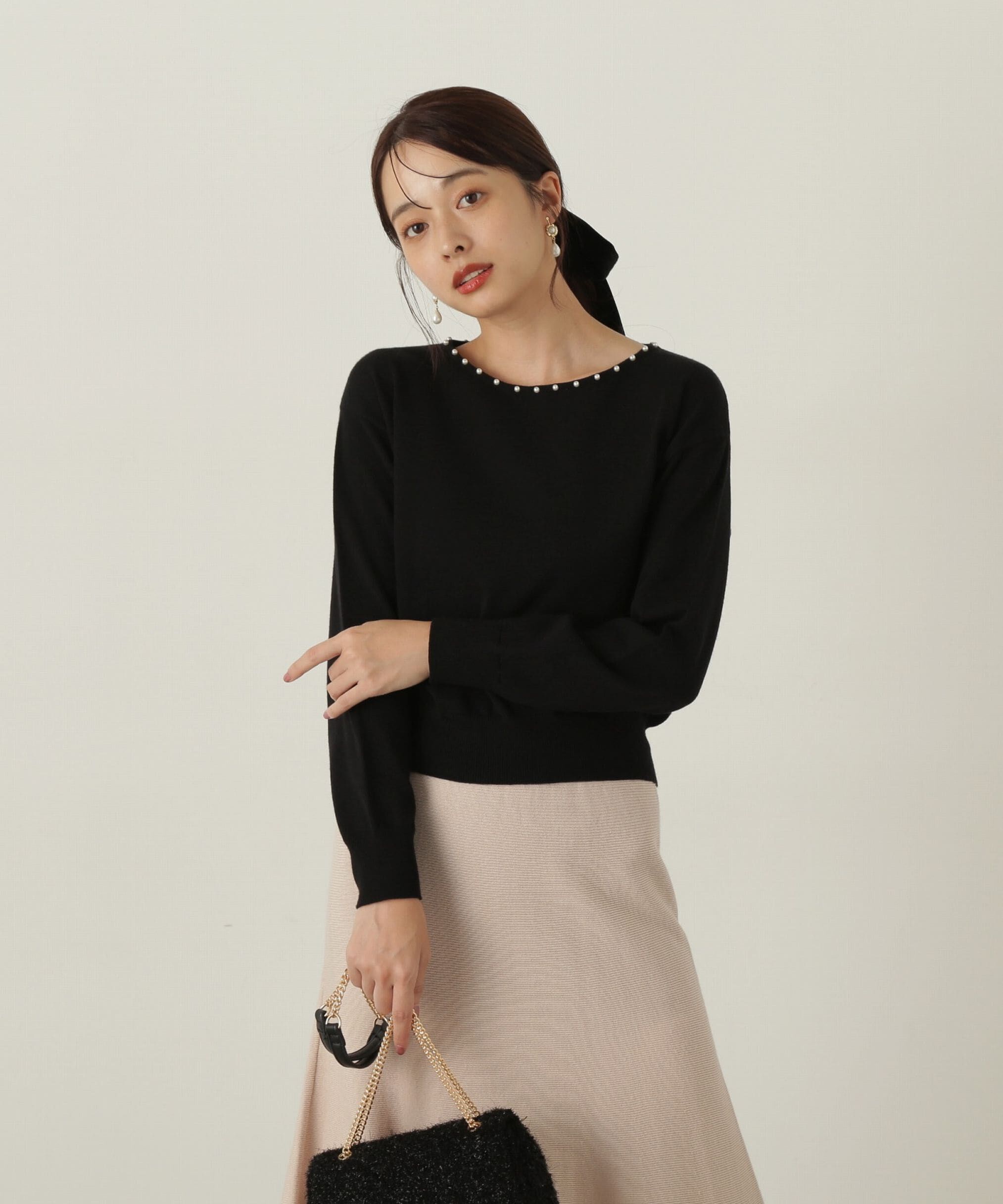 PROPORTION BODY DRESSING「バイカラーパールニットセットアップ」|ワンピース|