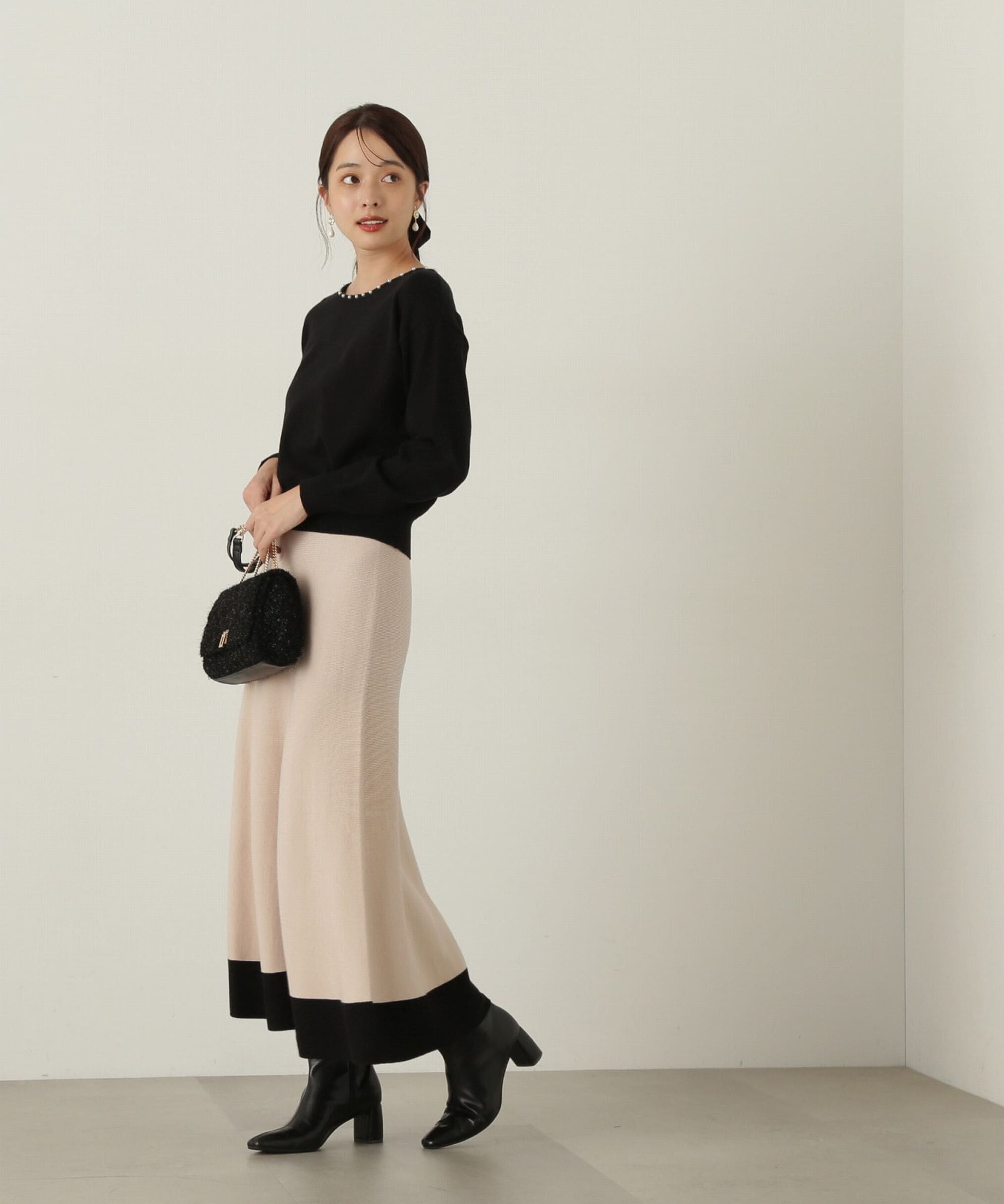 PROPORTION BODY DRESSING「バイカラーパールニットセットアップ」|ワンピース|