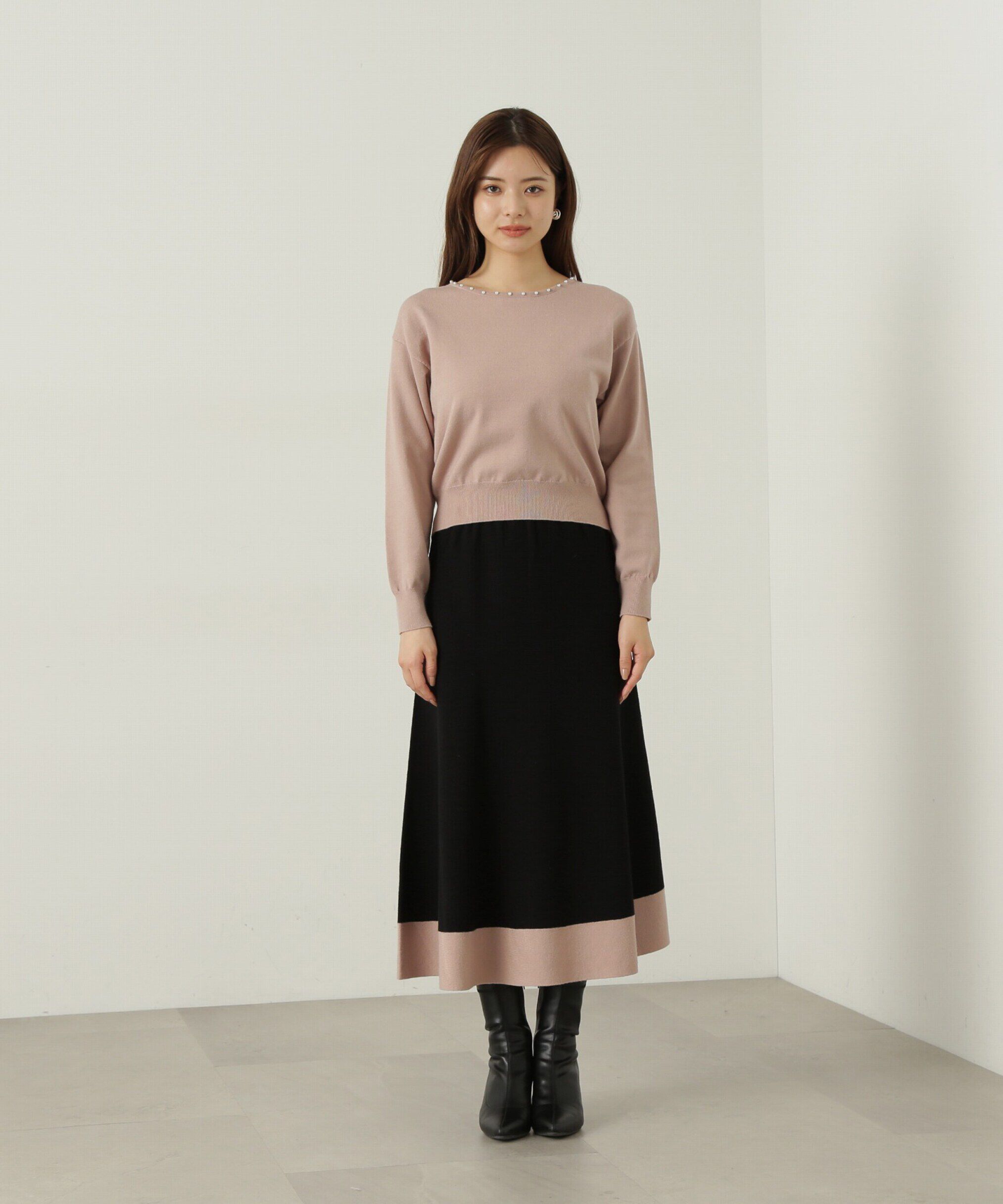 PROPORTION BODY DRESSING「バイカラーパールニットセットアップ」|ワンピース|