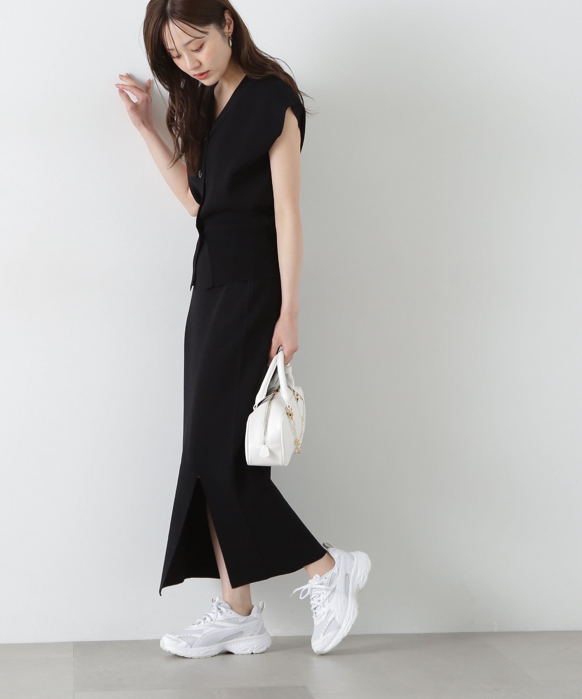 PROPORTION BODY DRESSING「スリットナローニットSET UP」|ワンピース|