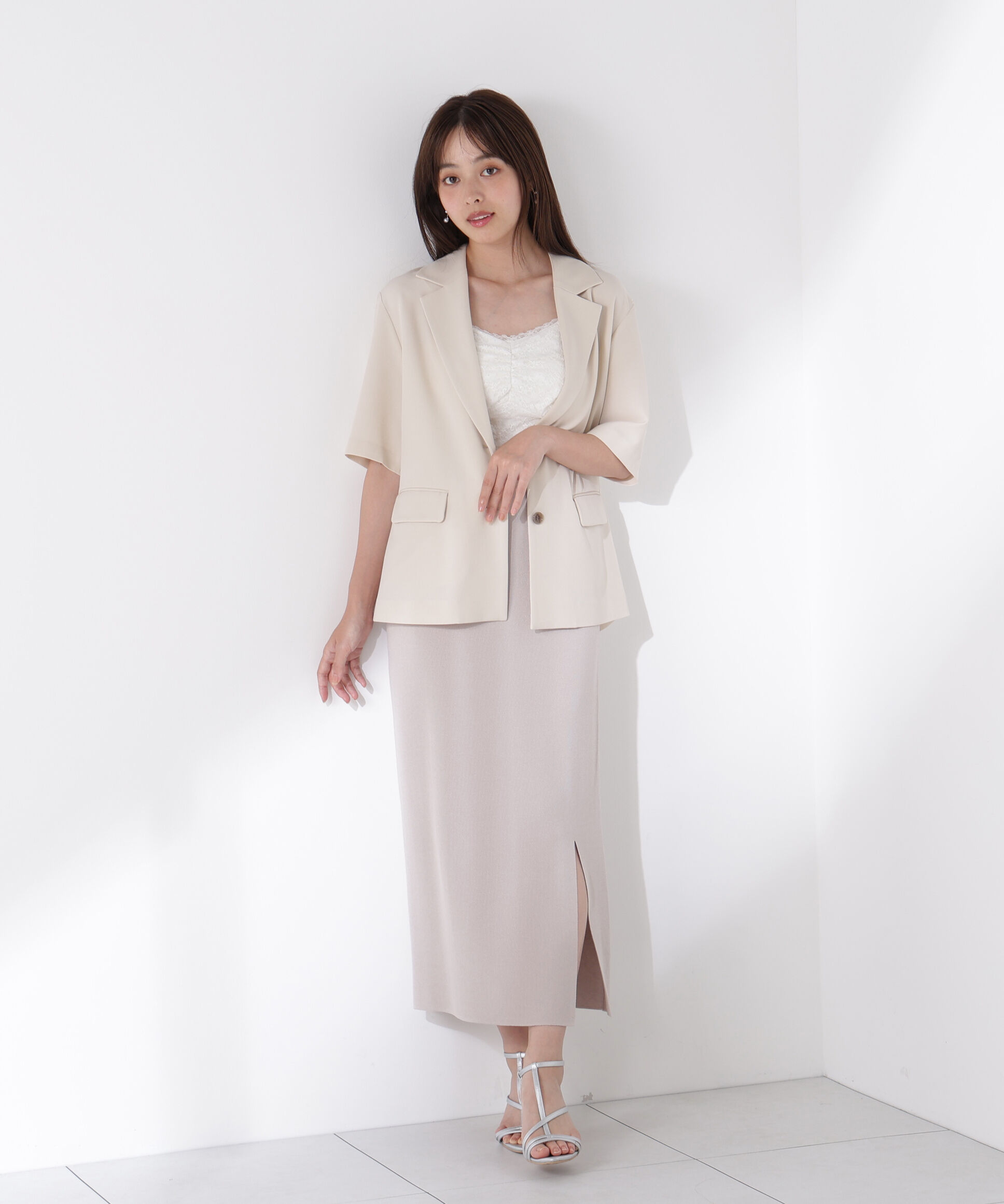 PROPORTION BODY DRESSING「スリットナローニットSET UP」|ワンピース|