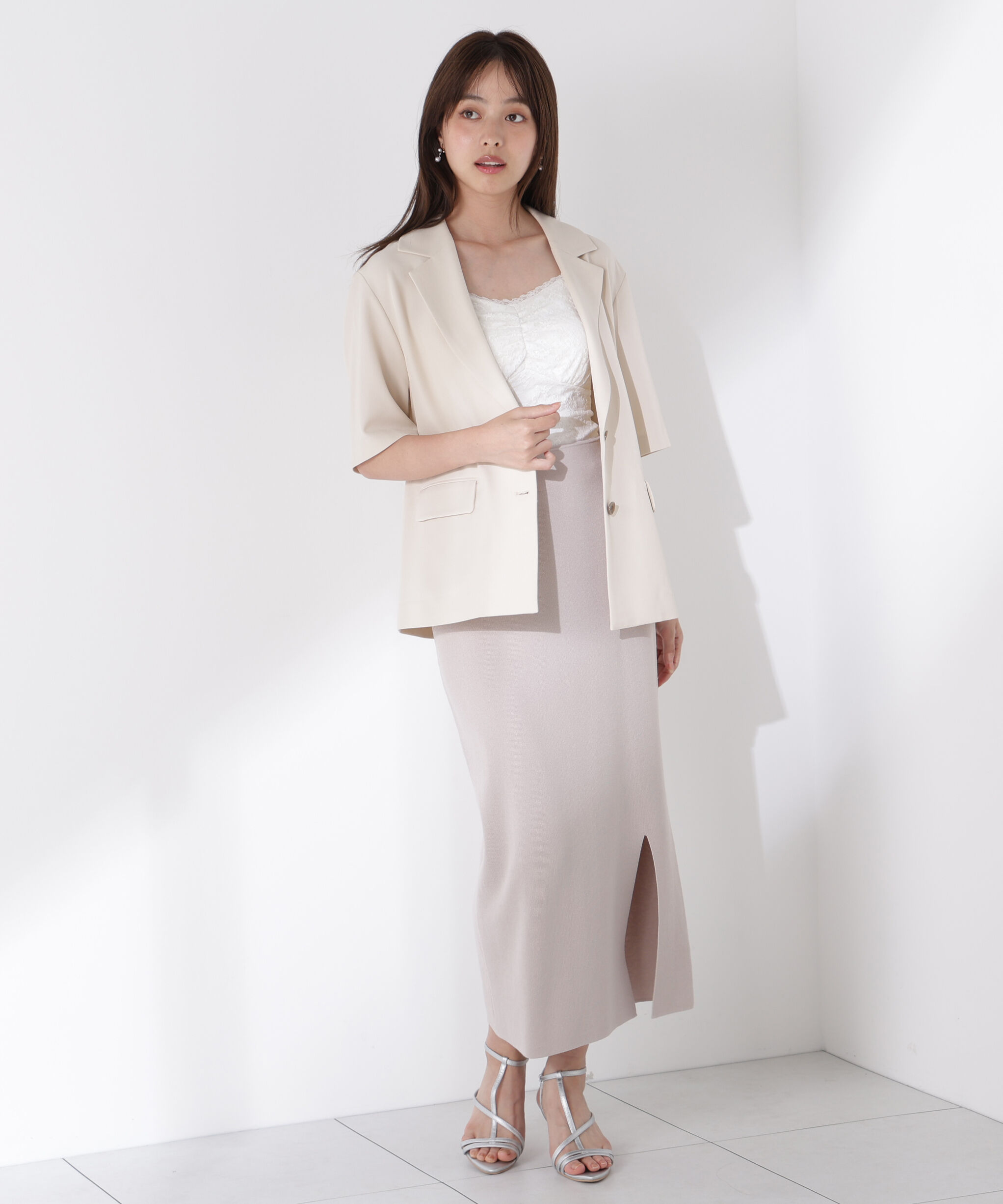 PROPORTION BODY DRESSING「スリットナローニットSET UP」|ワンピース|