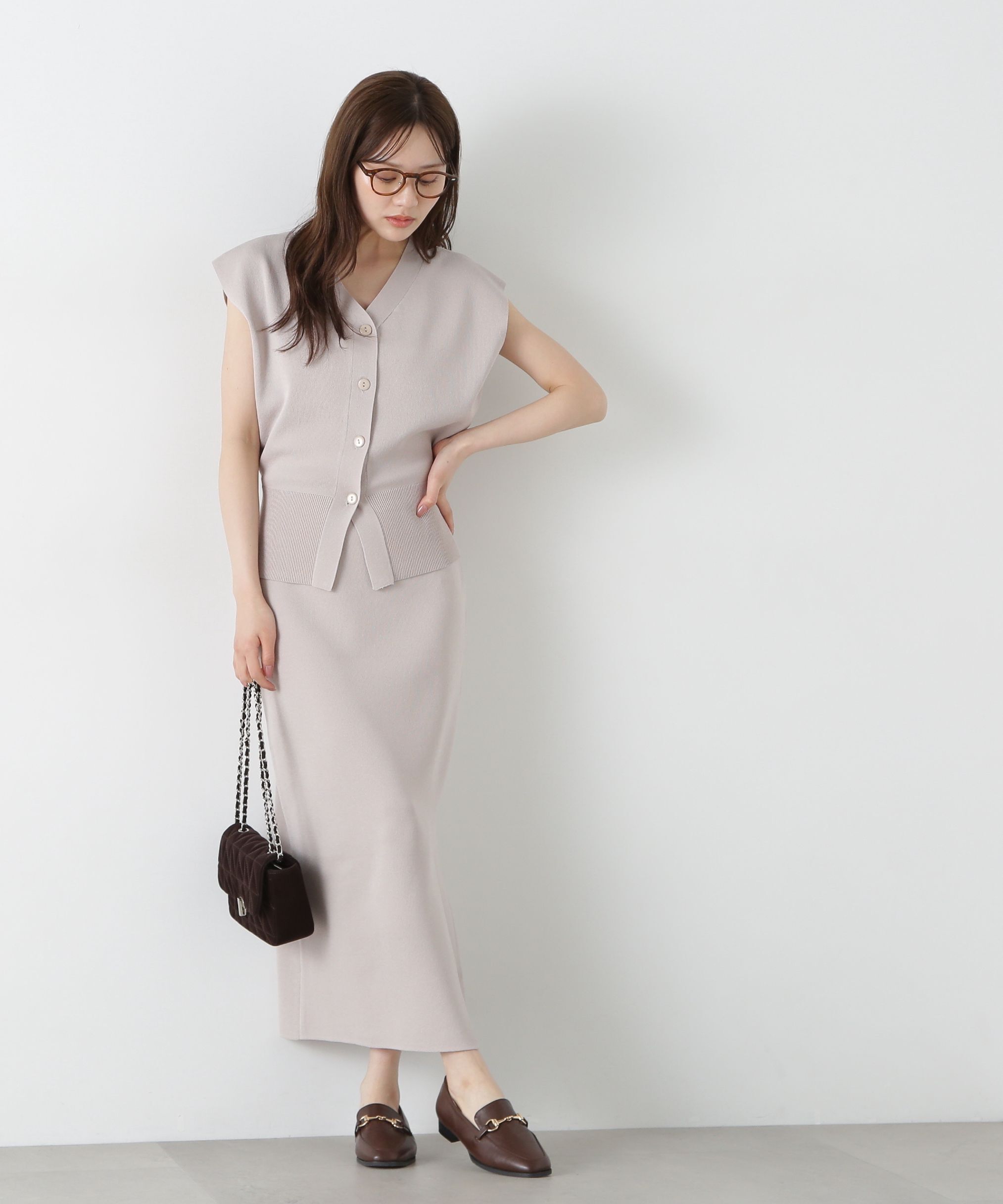 PROPORTION BODY DRESSING「スリットナローニットSET UP」|ワンピース|