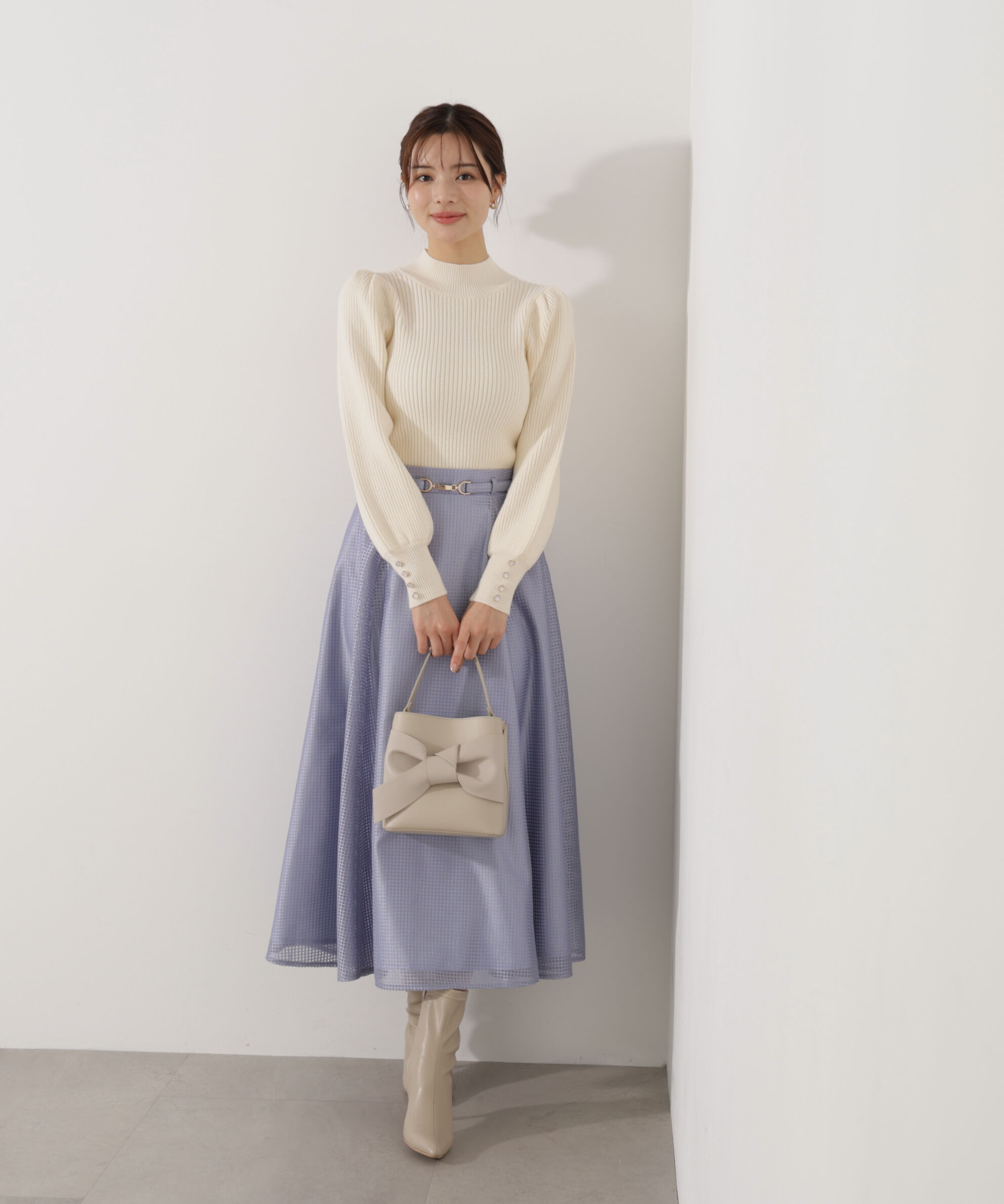 PROPORTION BODY DRESSING「ハイネックボリュームスリーブニット」|ニット・セーター|