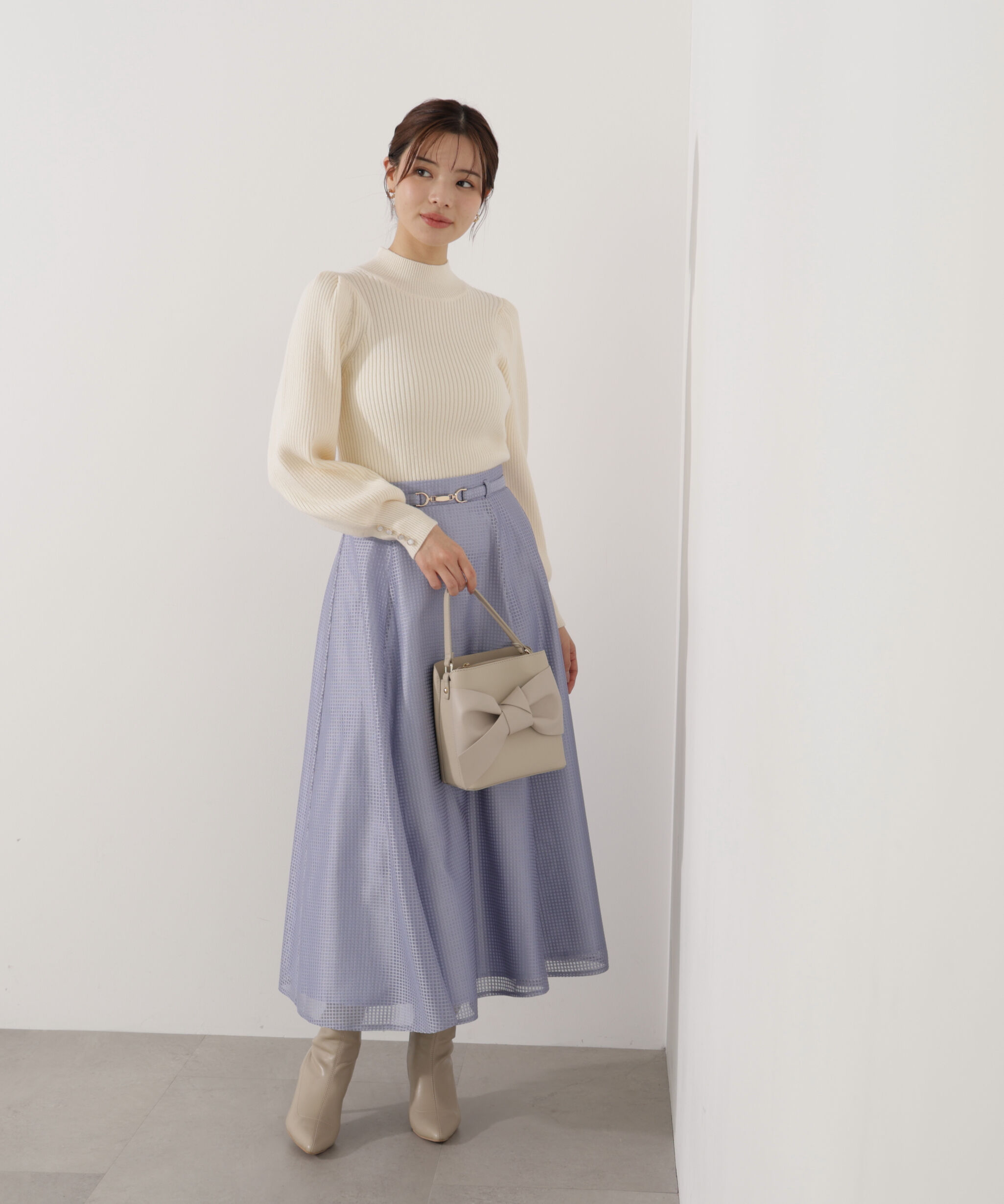 PROPORTION BODY DRESSING「ハイネックボリュームスリーブニット」|ニット・セーター|