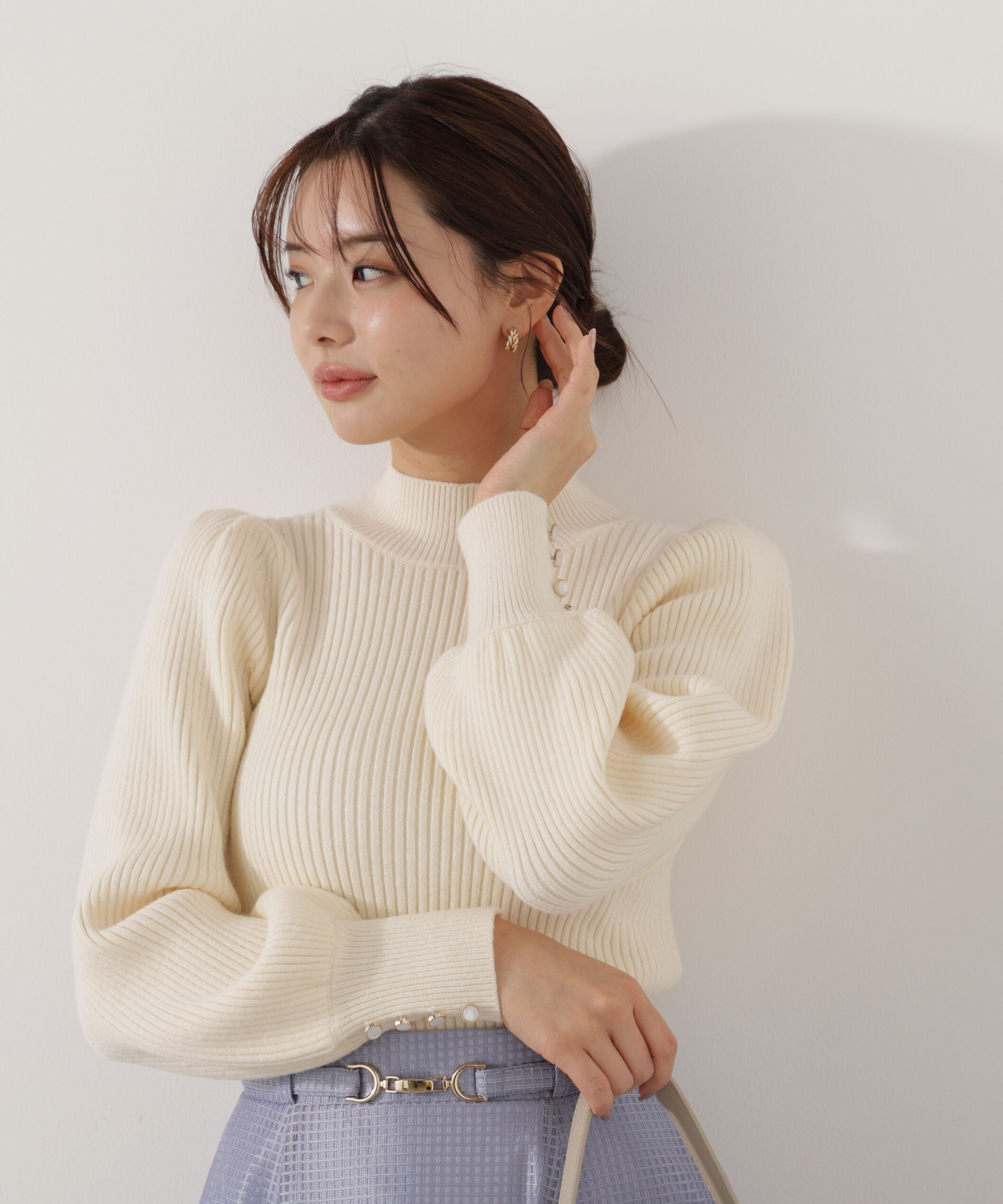 PROPORTION BODY DRESSING「ハイネックボリュームスリーブニット」|ニット・セーター|