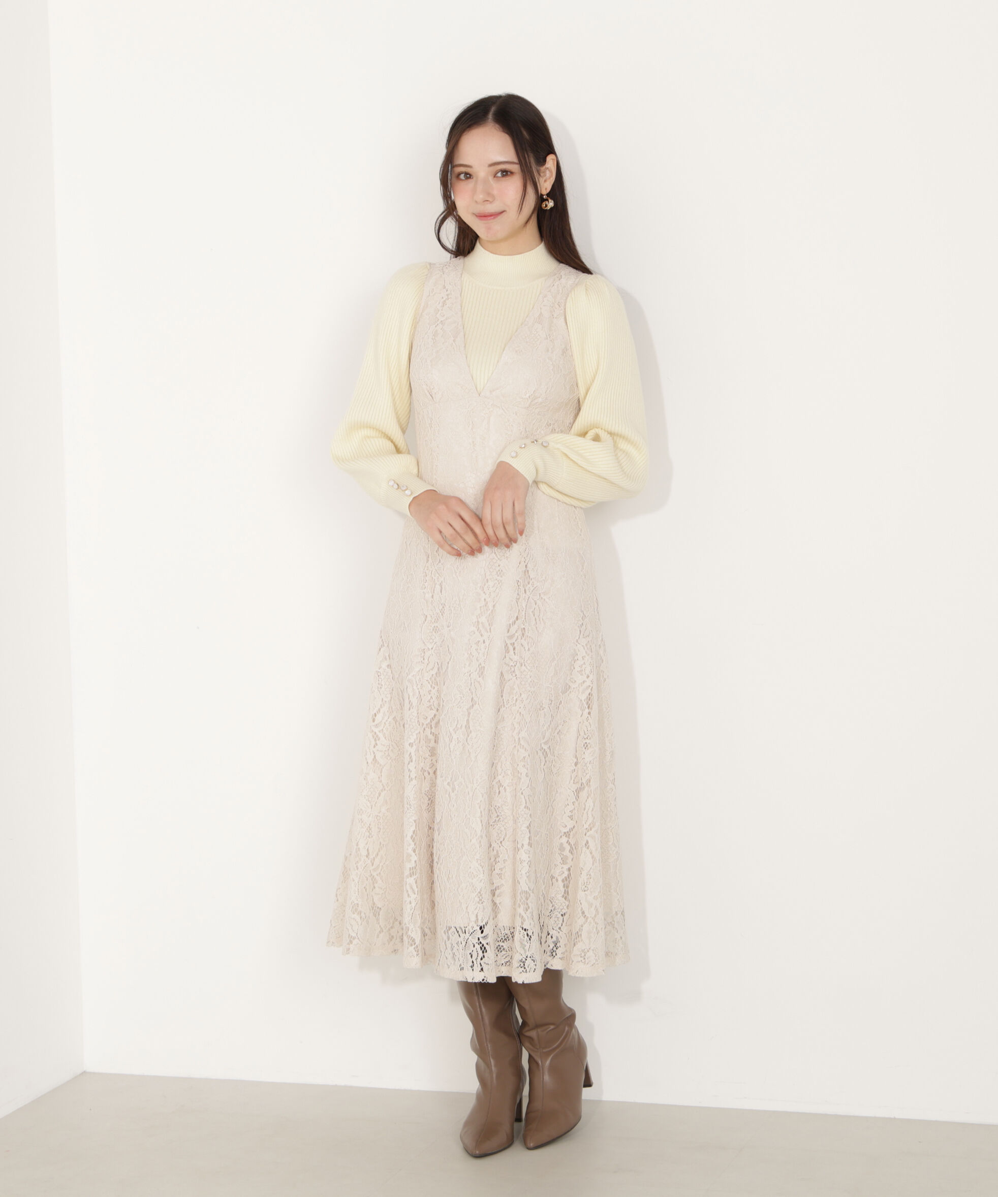 PROPORTION BODY DRESSING「ハイネックボリュームスリーブニット」|ニット・セーター|