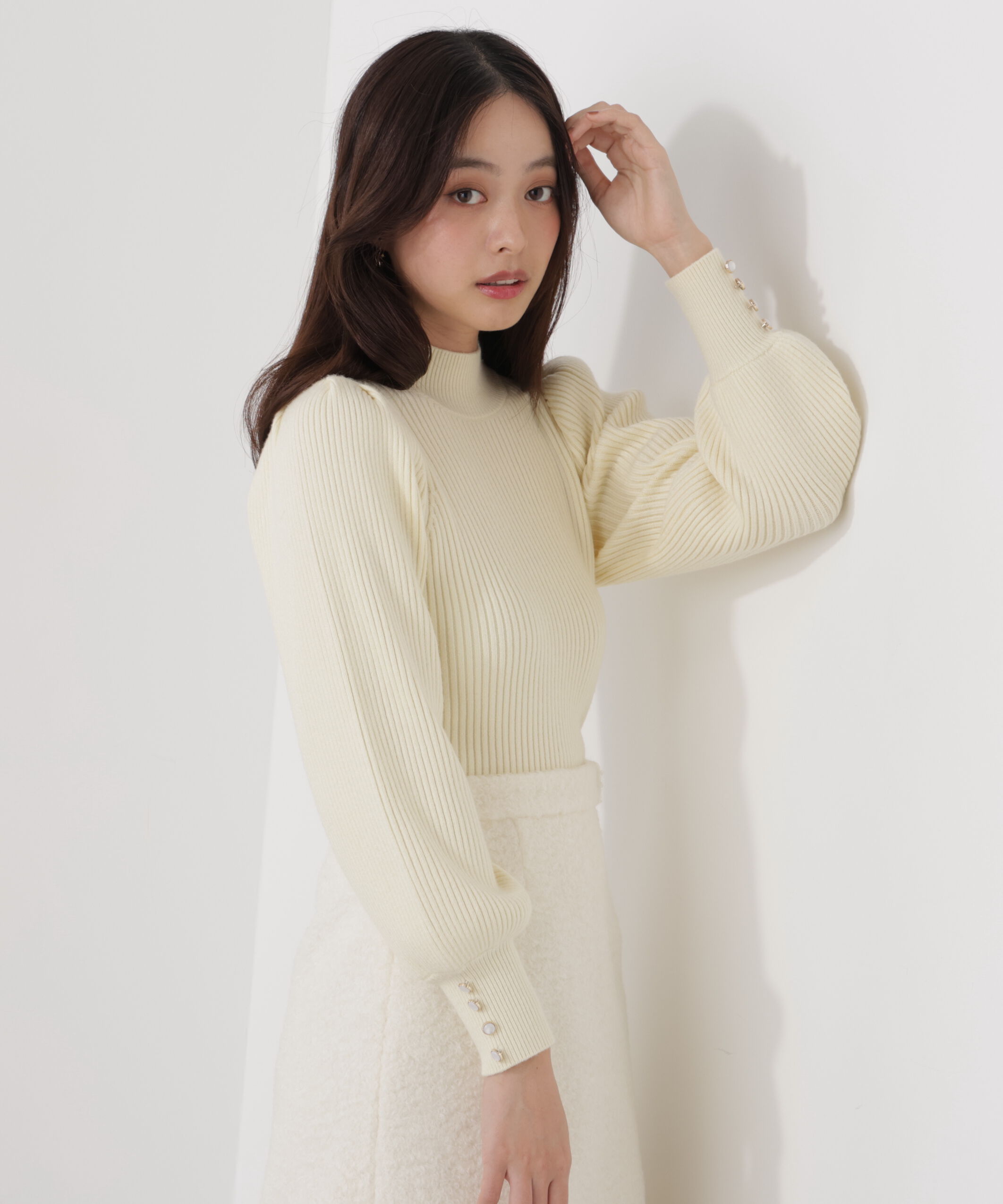 PROPORTION BODY DRESSING「ハイネックボリュームスリーブニット」|ニット・セーター|