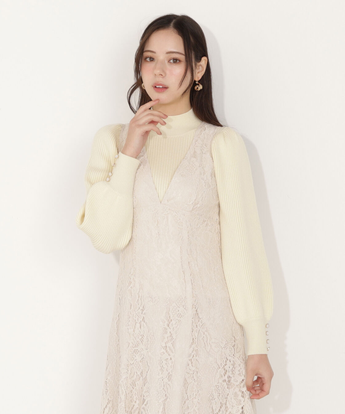 PROPORTION BODY DRESSING「ハイネックボリュームスリーブニット」|ニット・セーター|