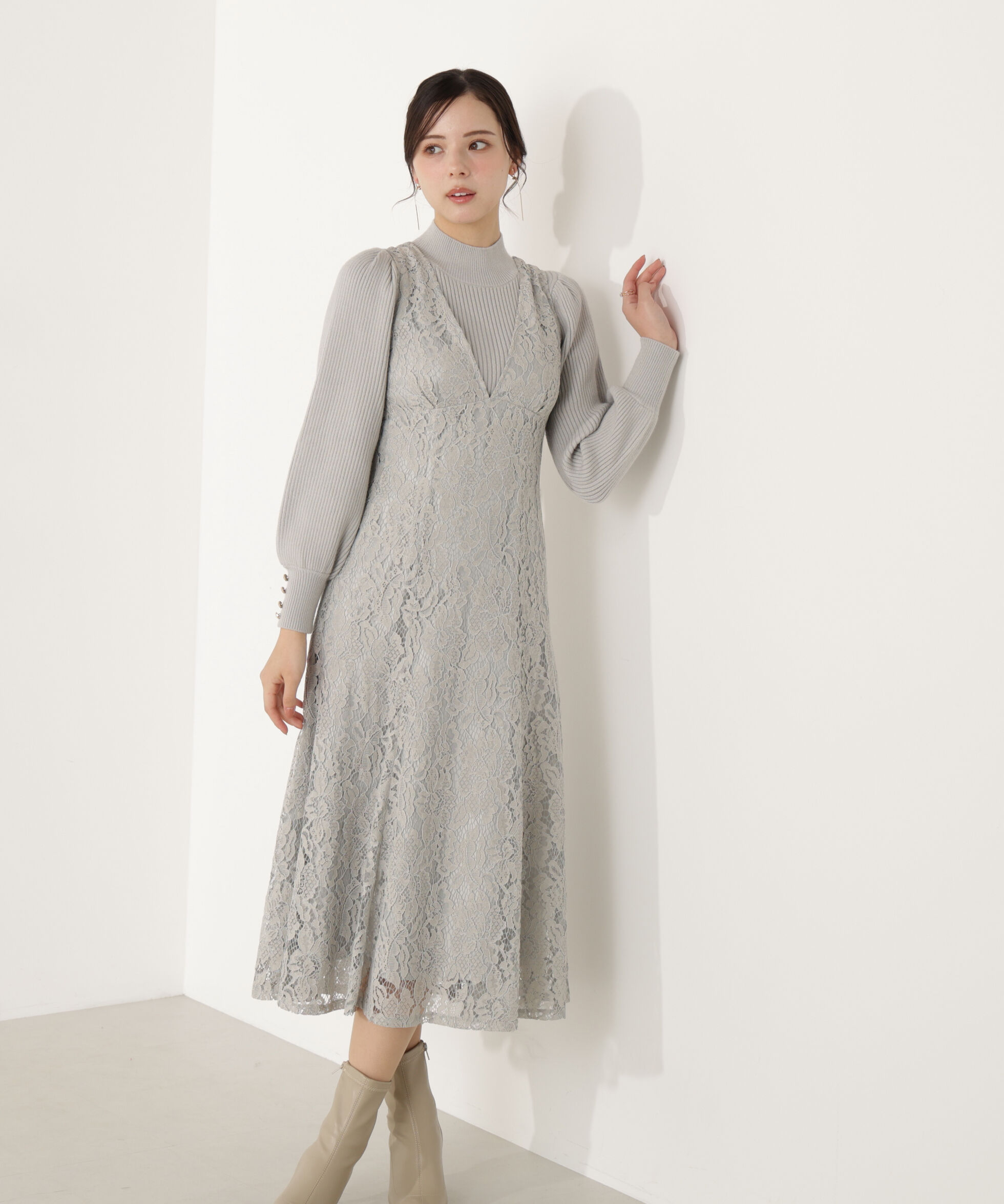 PROPORTION BODY DRESSING「ハイネックボリュームスリーブニット」|ニット・セーター|