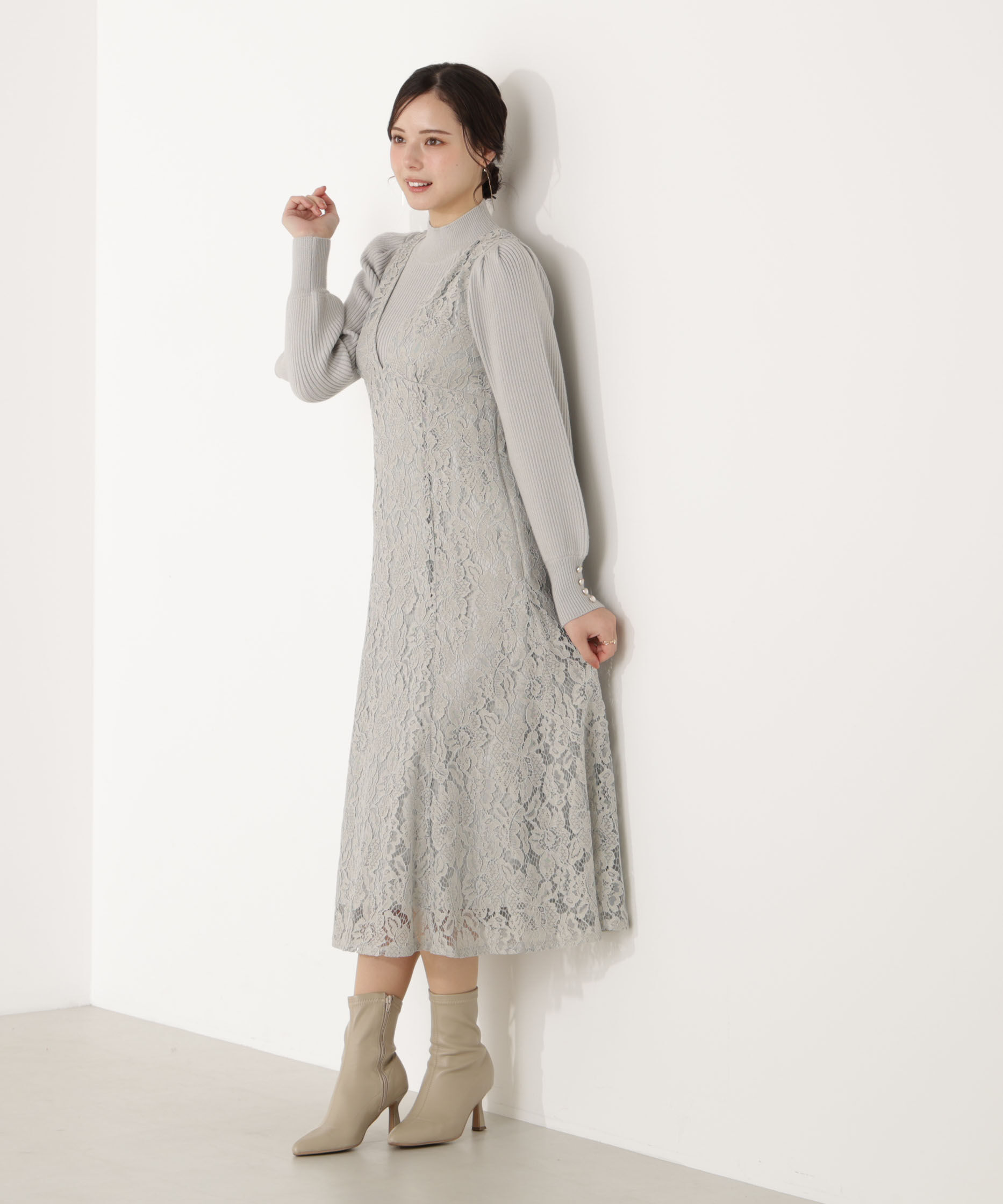 PROPORTION BODY DRESSING「ハイネックボリュームスリーブニット」|ニット・セーター|