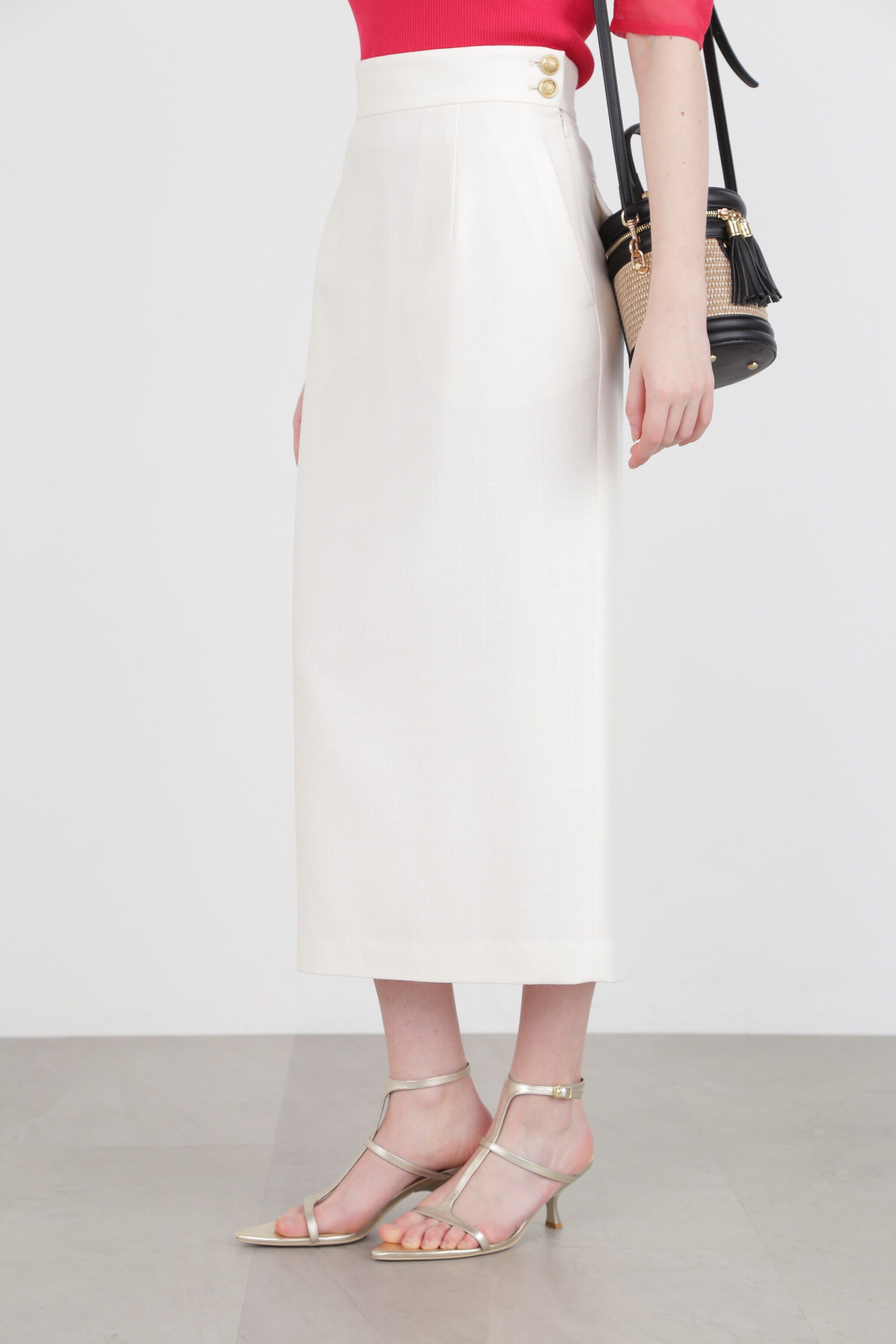  「◆サイドボタンロングスカート」|スカート|