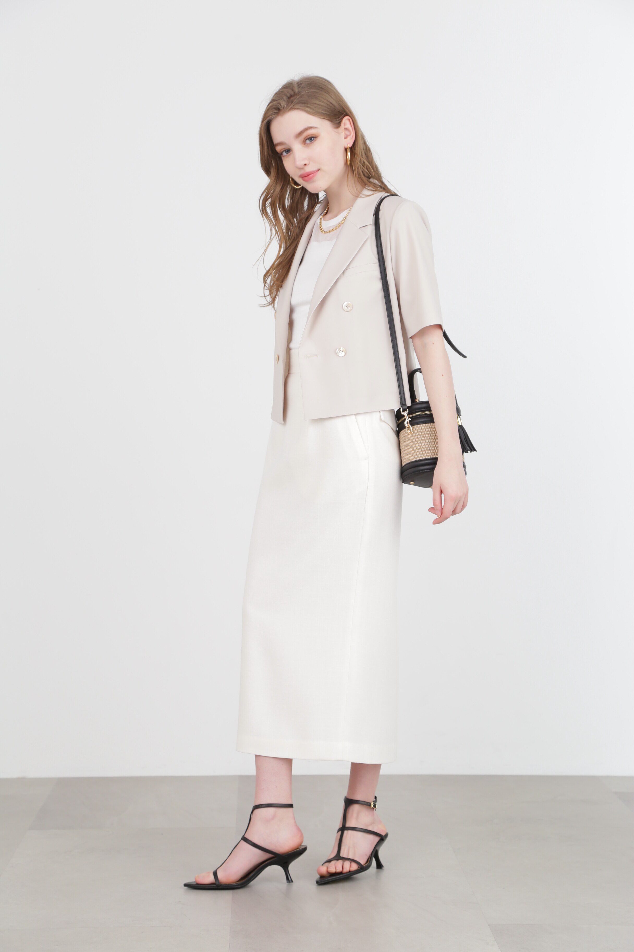  「◆サイドボタンロングスカート」|スカート|