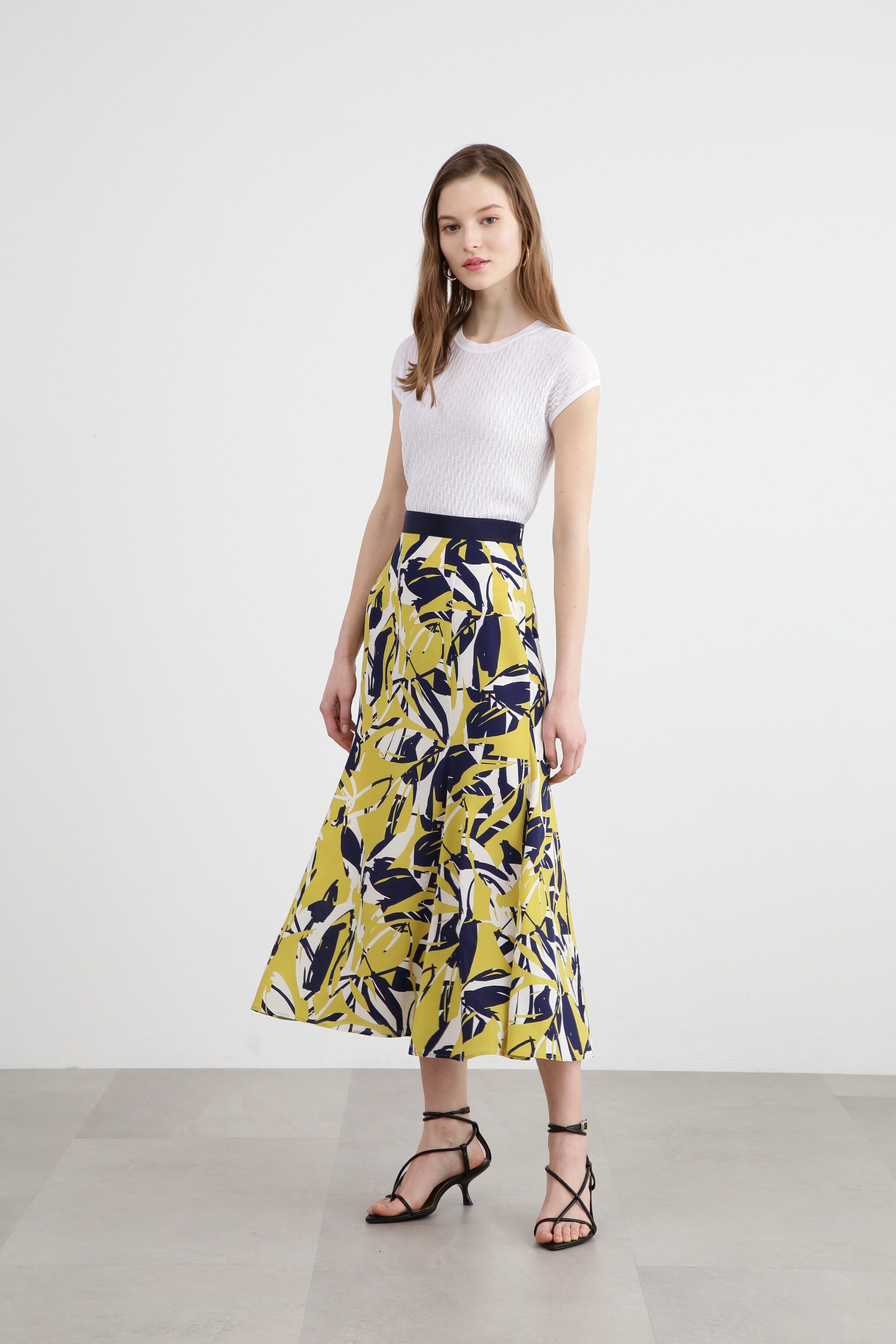  「◆ティアードリーフプリントマーメイドスカート」|スカート|