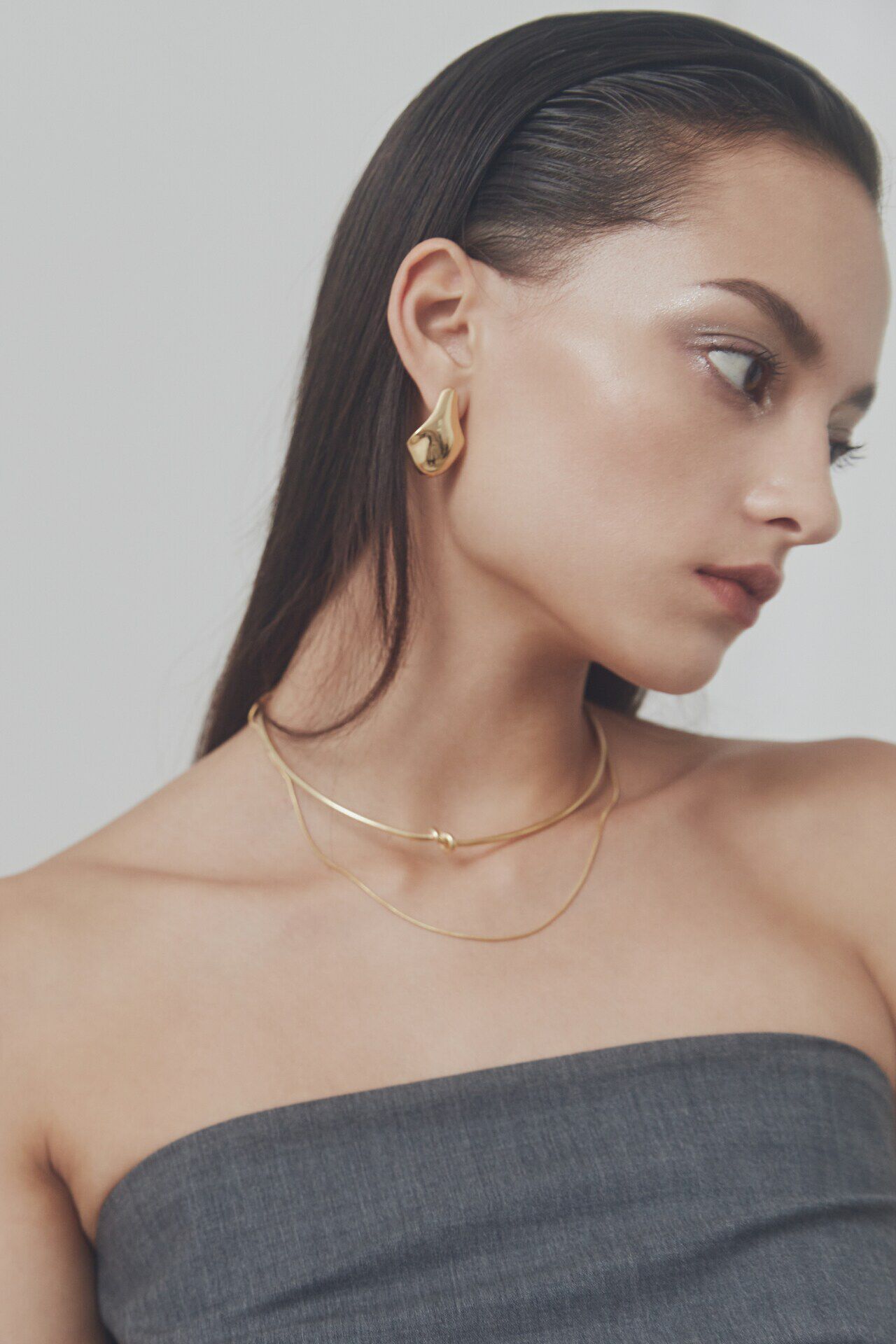  「レイヤードチェーンチョーカー」|その他|ゴールド