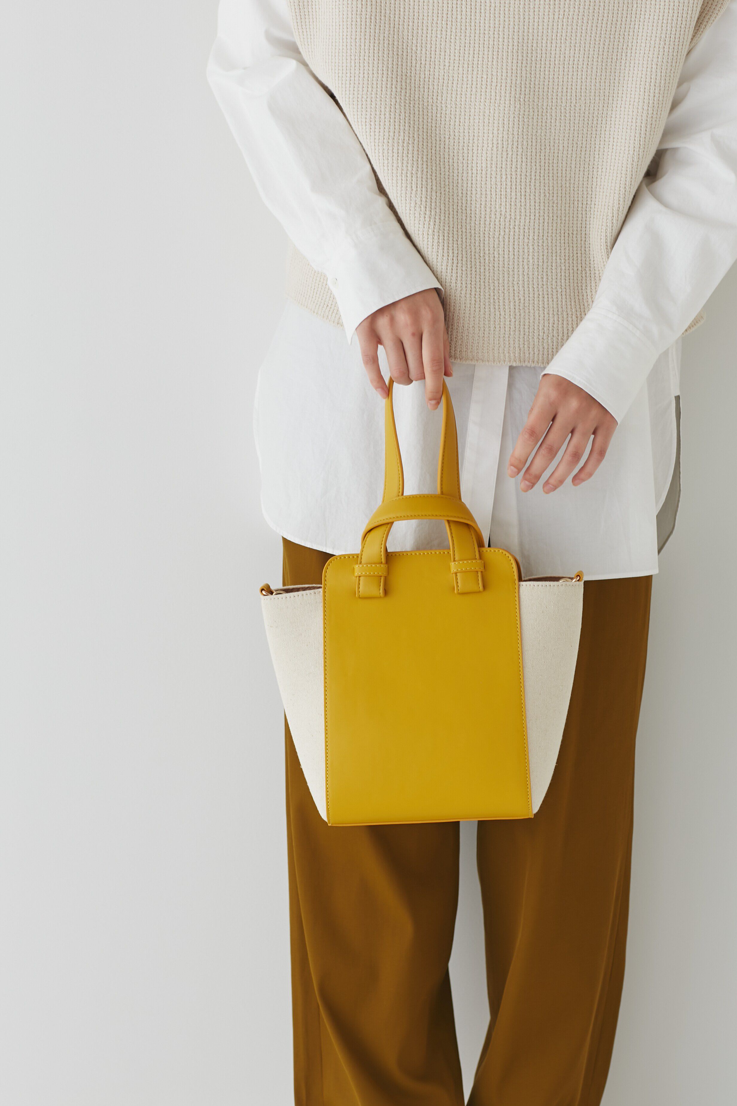  「◆バイカラー２ｗａｙバッグ」|その他|イエロー&times;キ  3