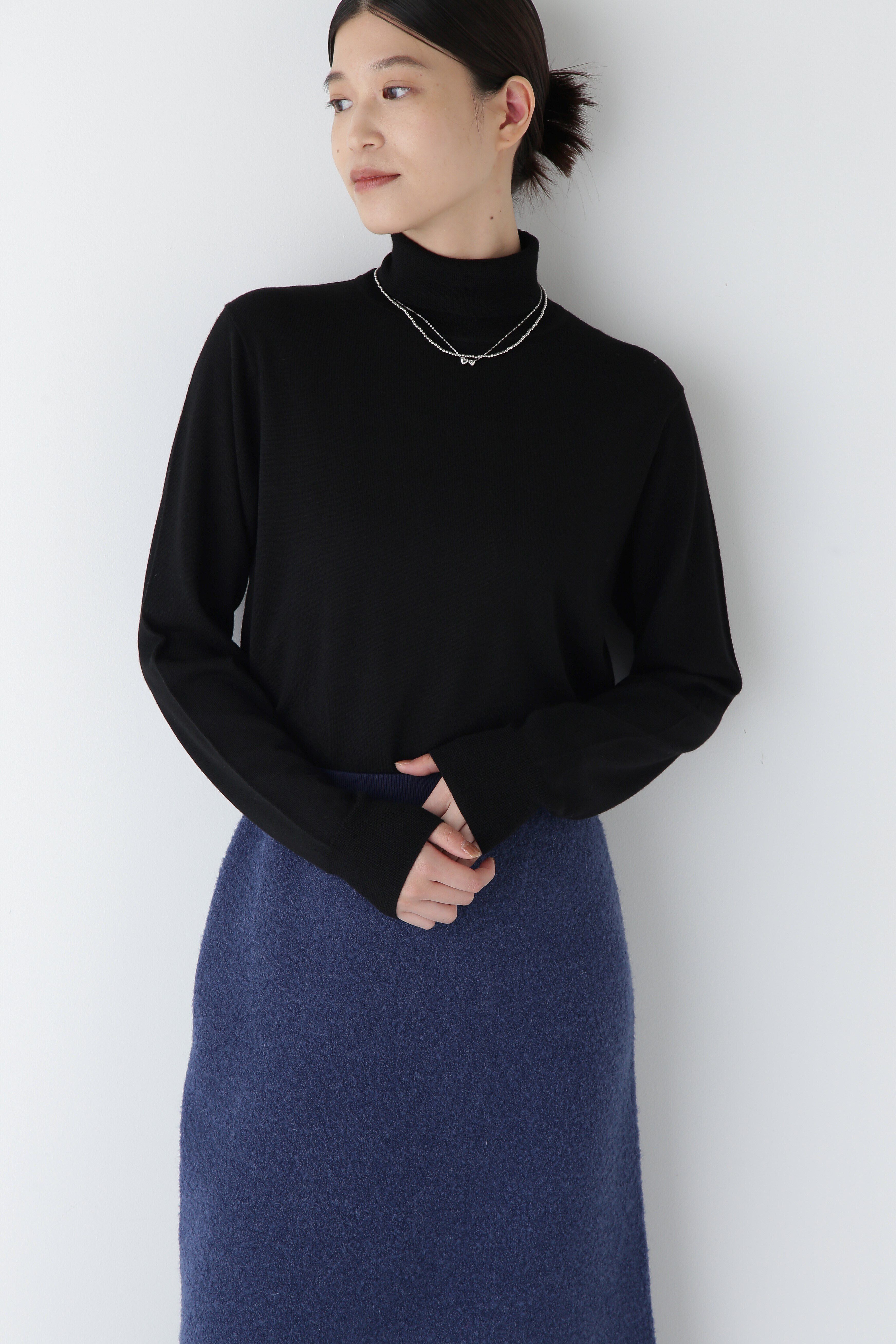  「◆ウールベーシックタートルニットプルオーバー」|ニット・セーター|ブラック