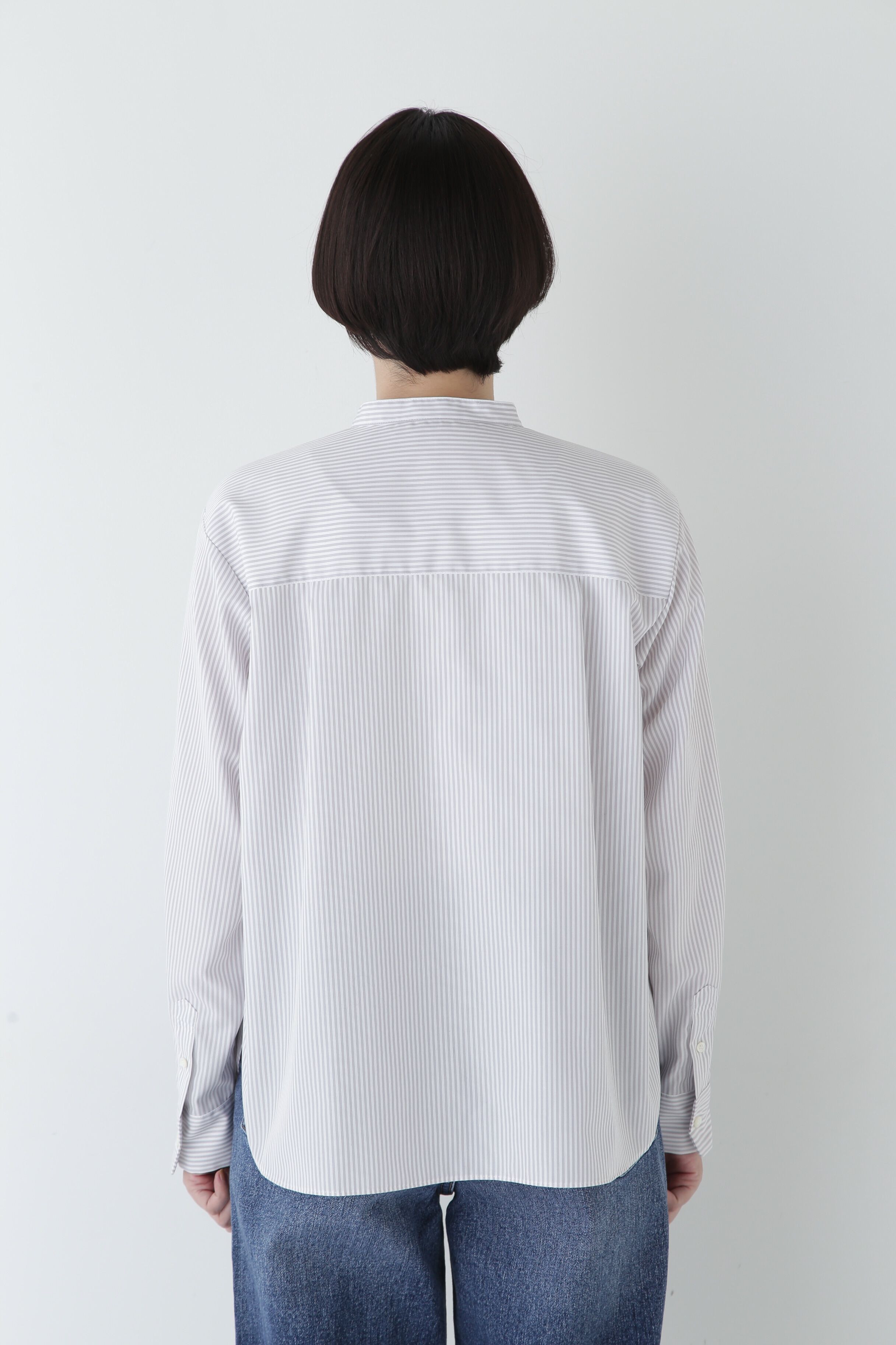  「◆コットンロンストバンドカラーブラウス」|シャツ・ブラウス|