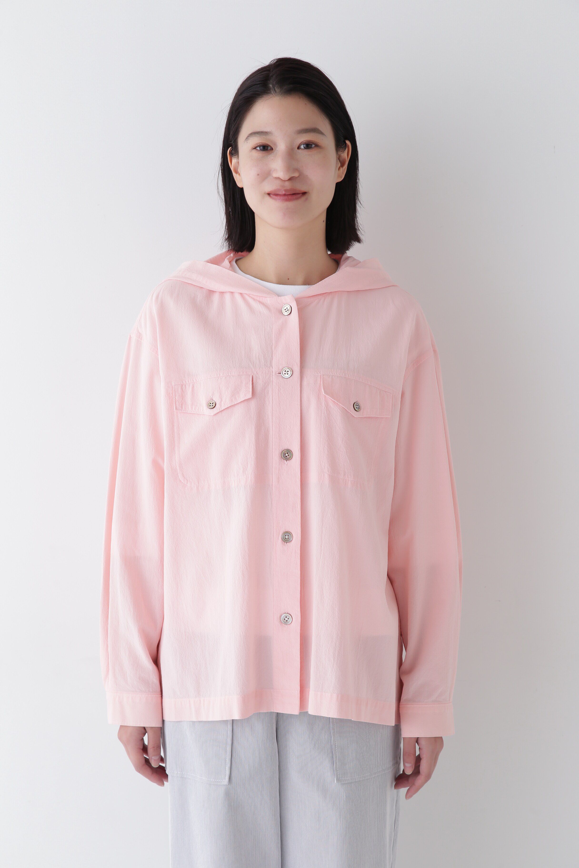  「◆製品染めフーディーブラウス」|シャツ・ブラウス|