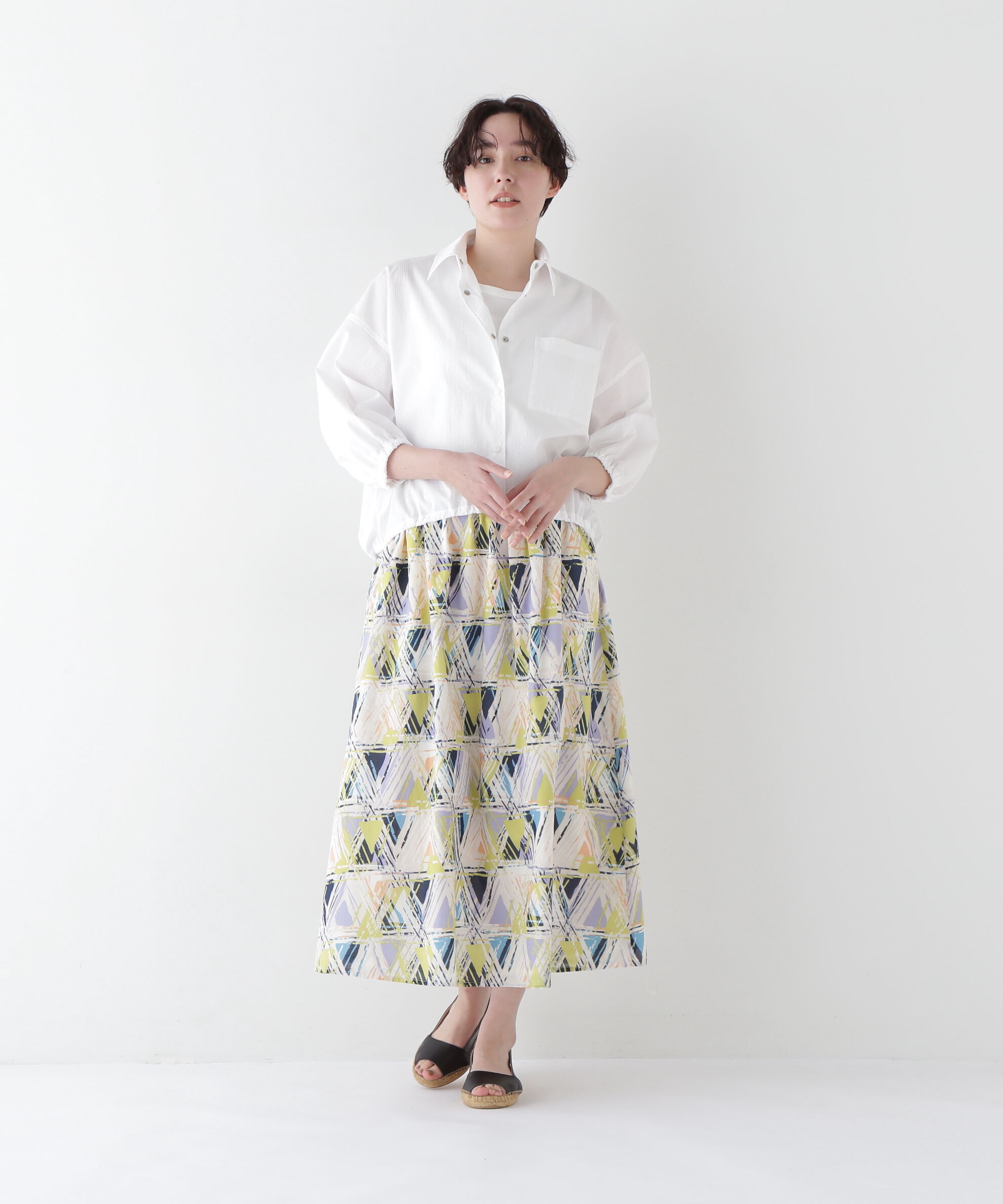  「◆プリントギャザーフレアースカート」|スカート|