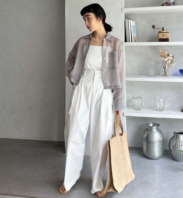 Doux archives「ソフトオーガンジーシアーショートシャツ」|シャツ・ブラウス|