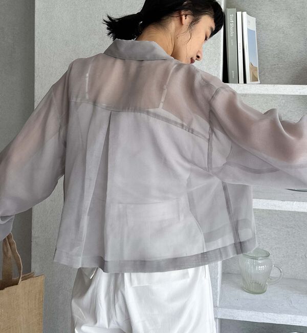 Doux archives「ソフトオーガンジーシアーショートシャツ」|シャツ・ブラウス|