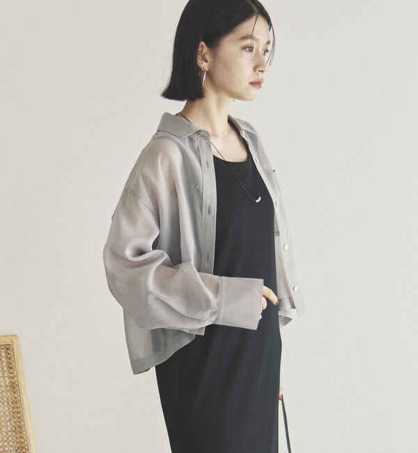 Doux archives「ソフトオーガンジーシアーショートシャツ」|シャツ・ブラウス|